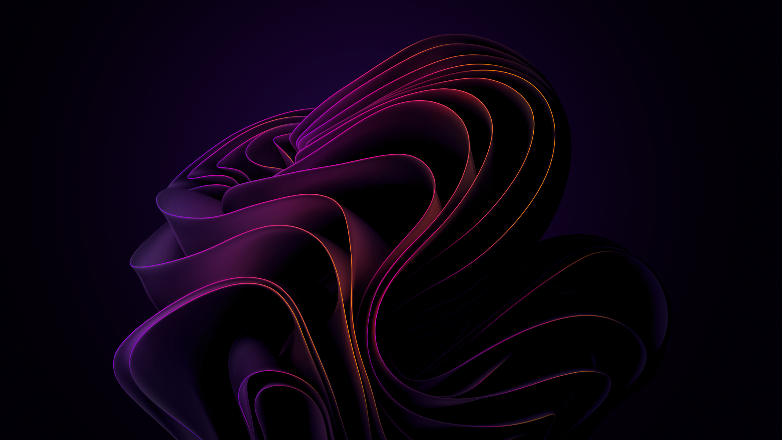 Windows 11 Wallpaper 4K, Purple abstract, Dark background