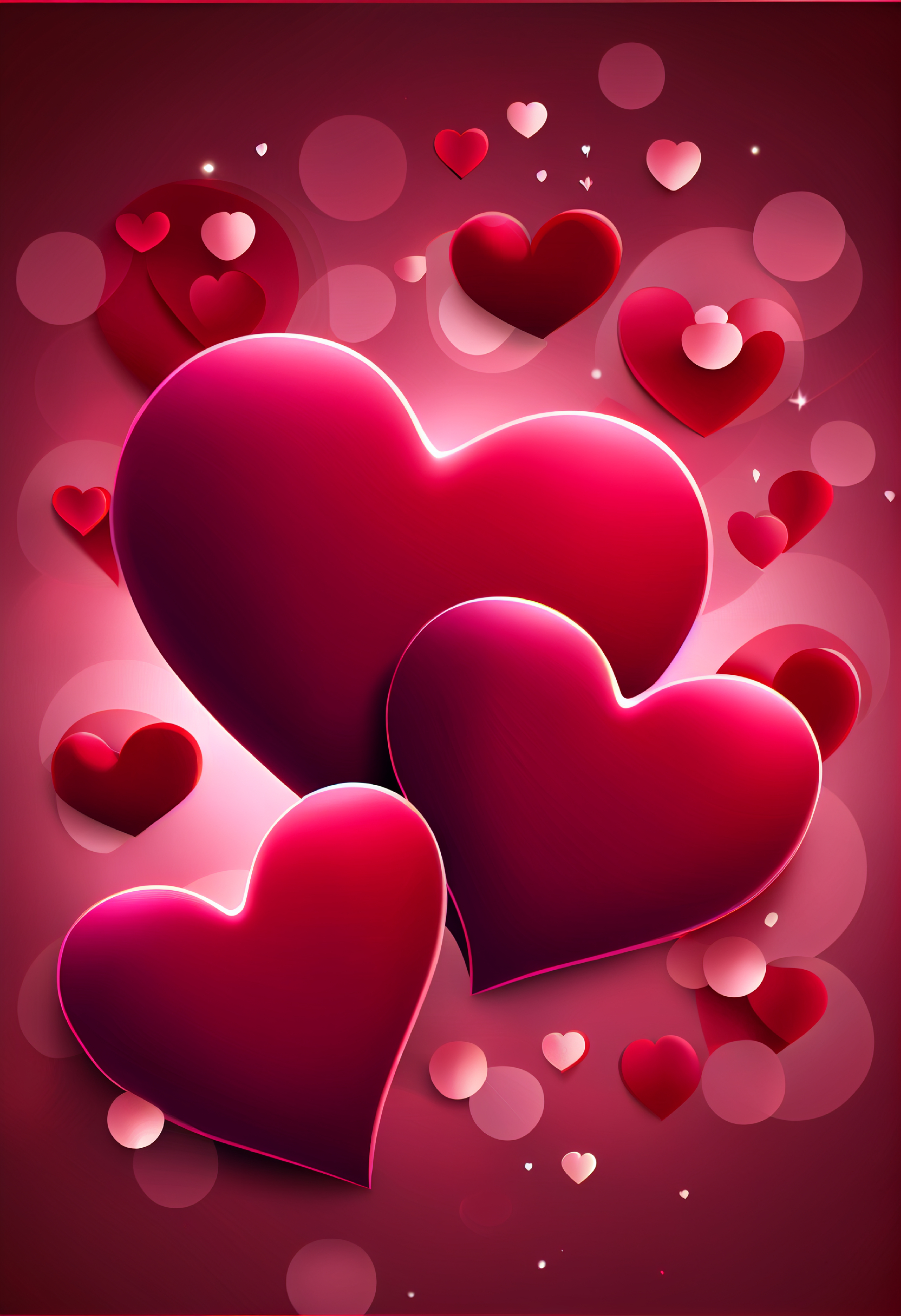 Free Download Lovely Valentines Day Background with Hearts