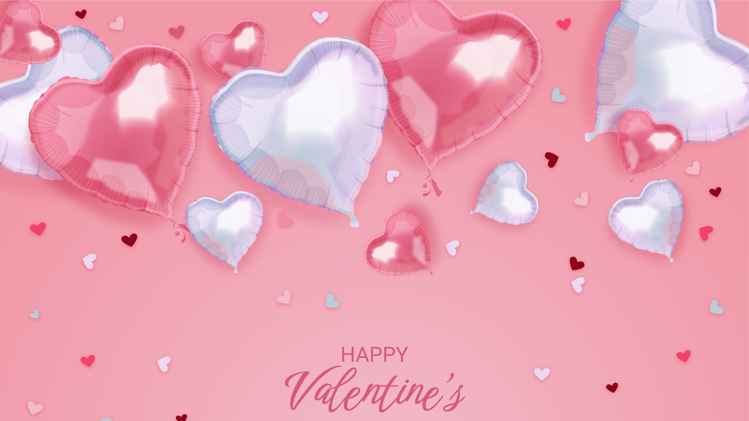 White Pink Hearts Shapes Love Happy Valentine's Day HD Valentine's Day Wallpaper