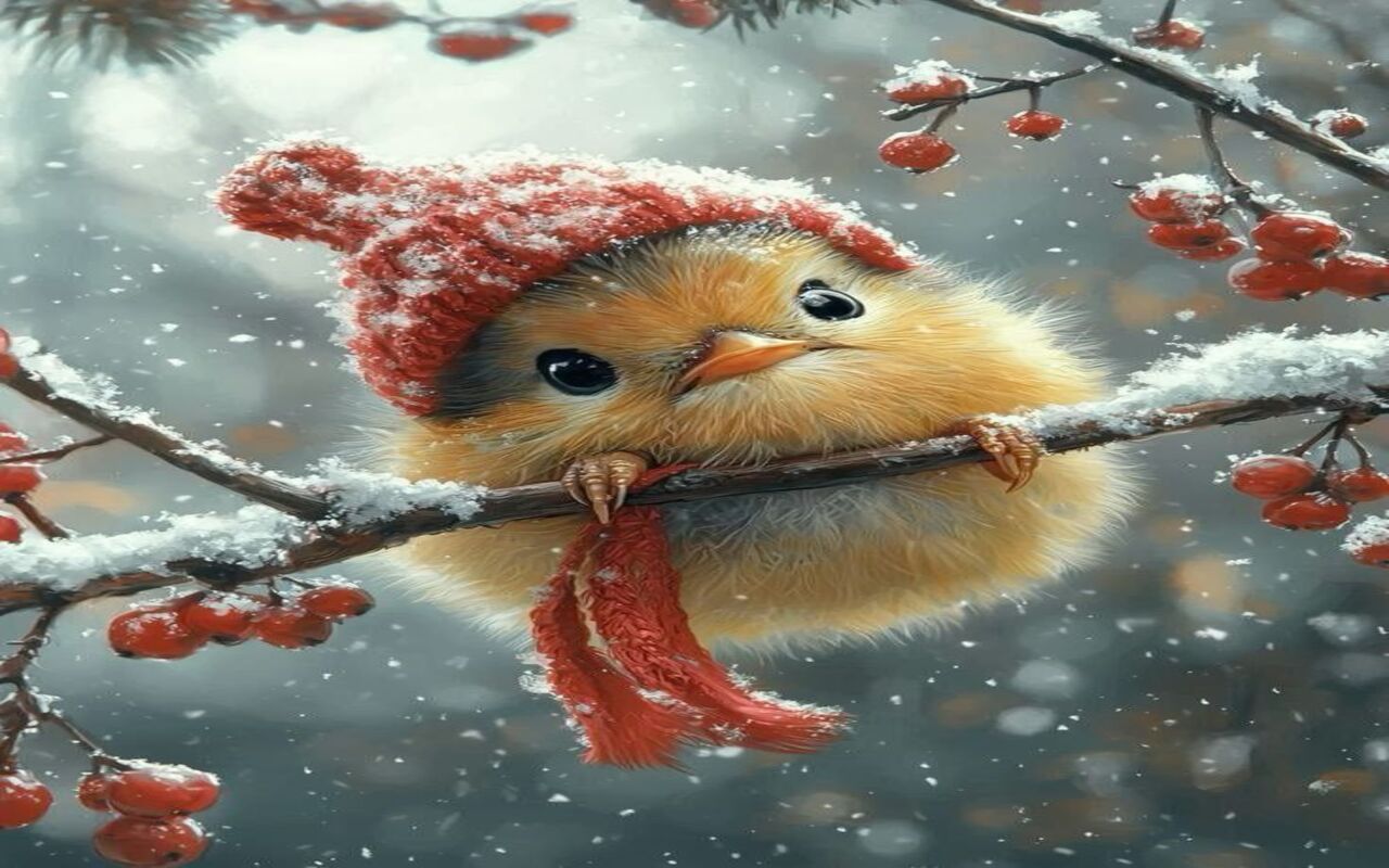 Warm Winter Bird wallpaper Web Store