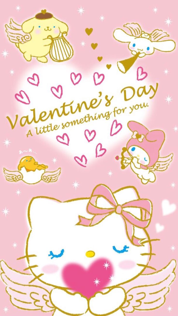 Sanrio Valentine's Day. Hello kitty wallpaper, Valentines wallpaper iphone, Hello kitty
