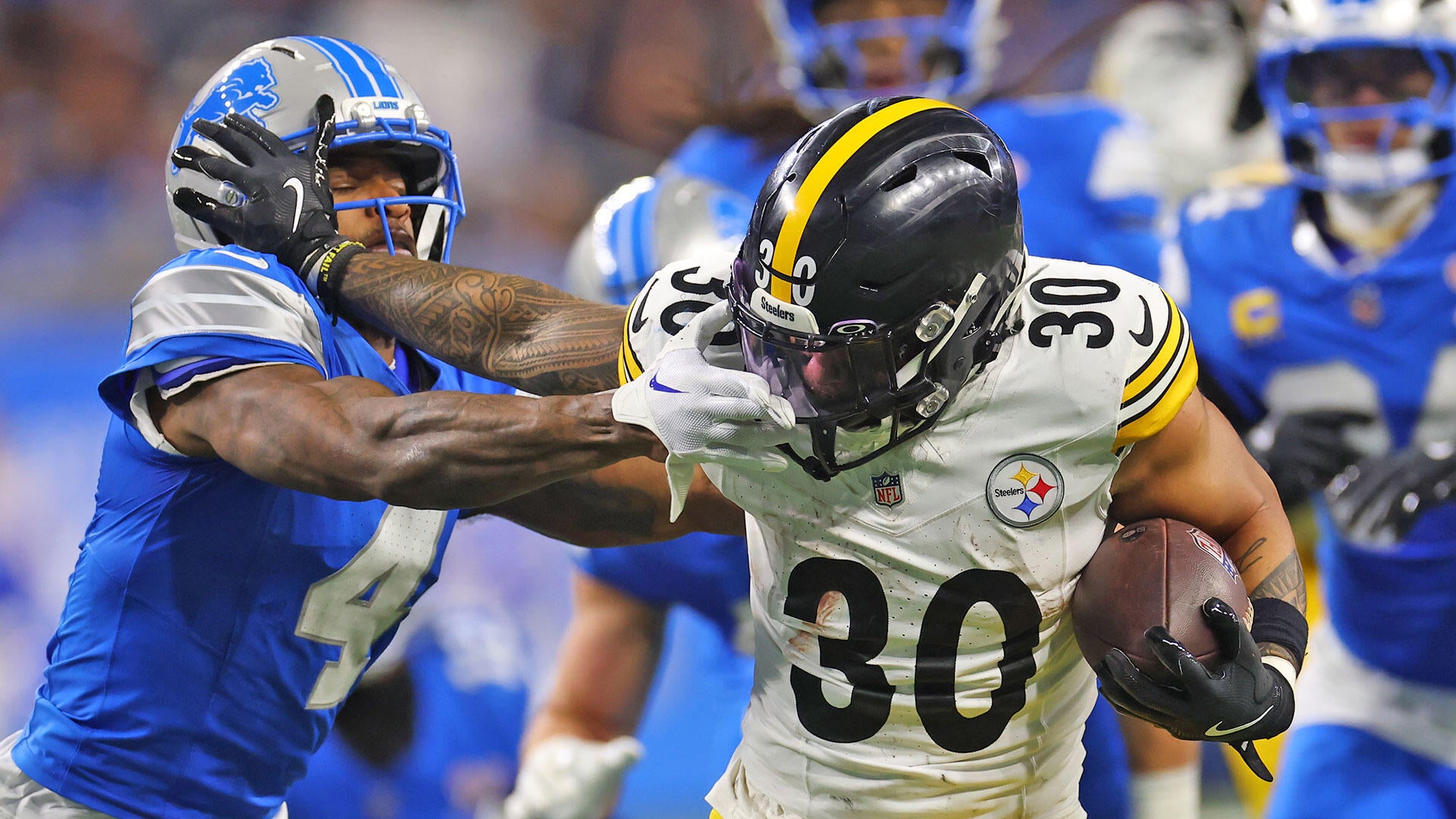 'THERE HE GOES:' Steelers RB Jaylen Warren breaks through Lions defense for long TD run