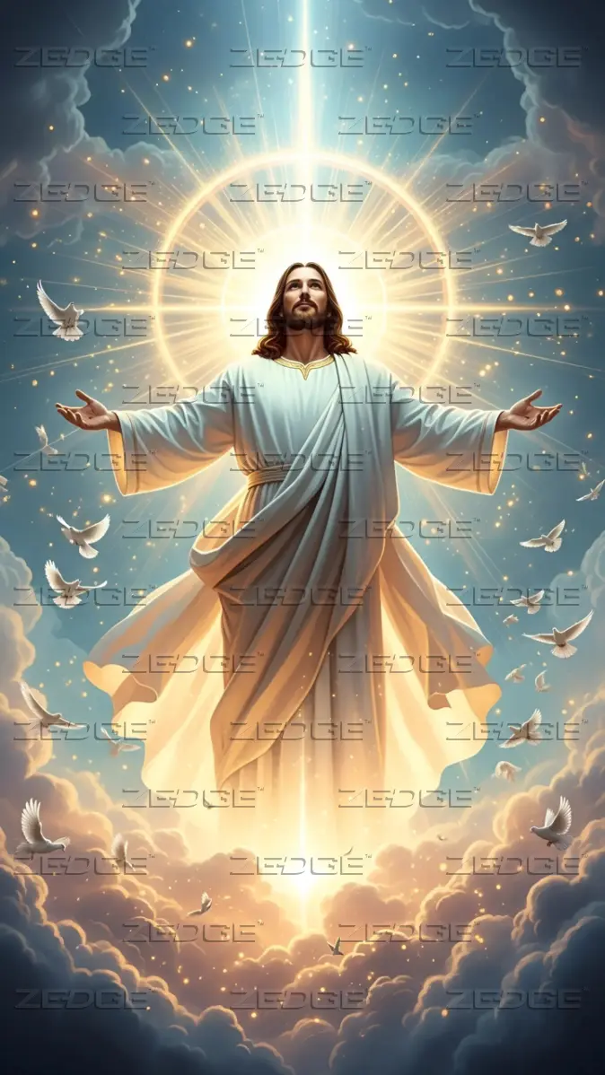Jesus Christ Heavenly Light 4K Wallpaper Peace wallpaper by Dusk & Dream