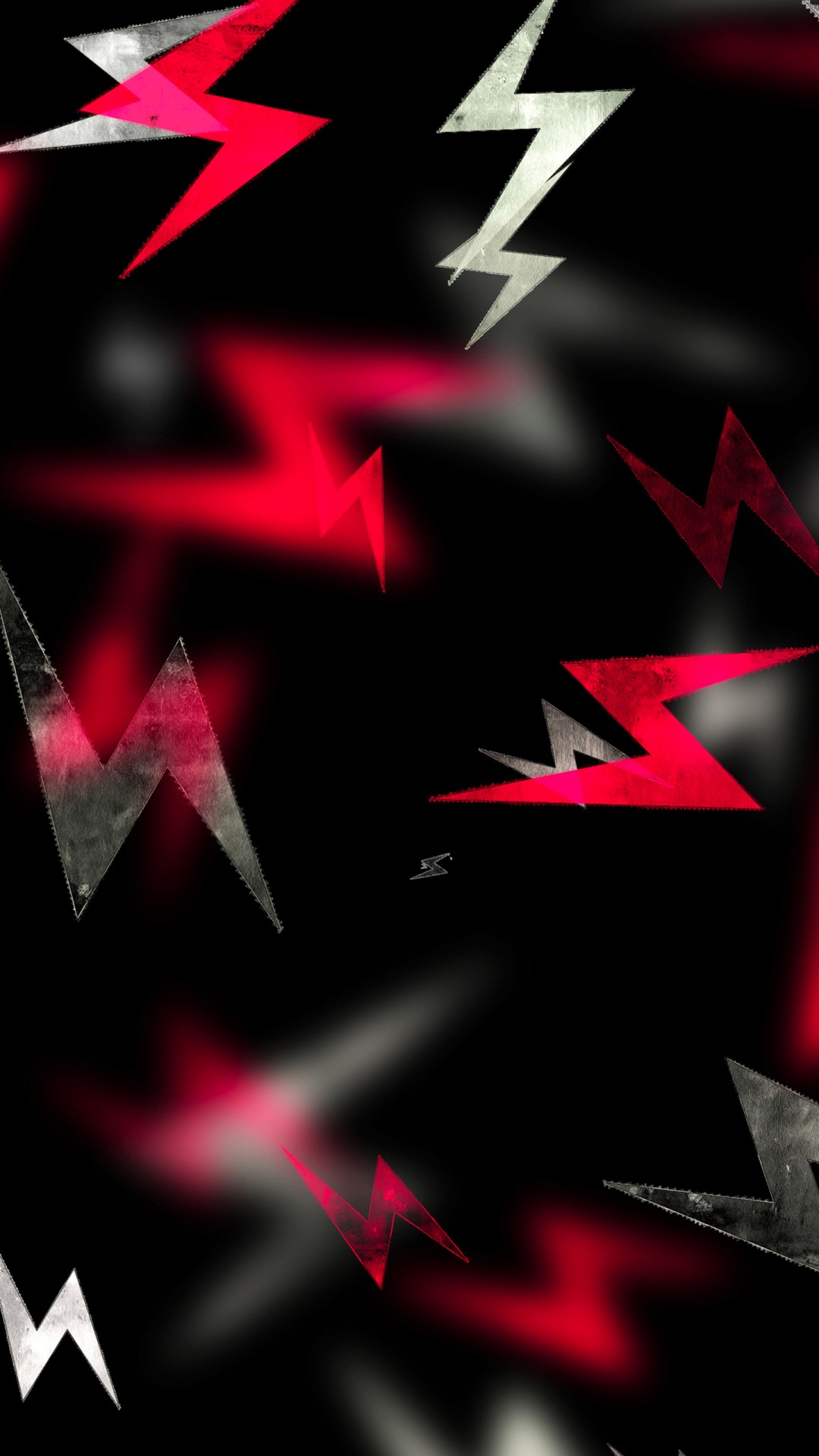 Red White Lightning Effect Art Black Background Abstraction 4K HD Abstract Wallpaper