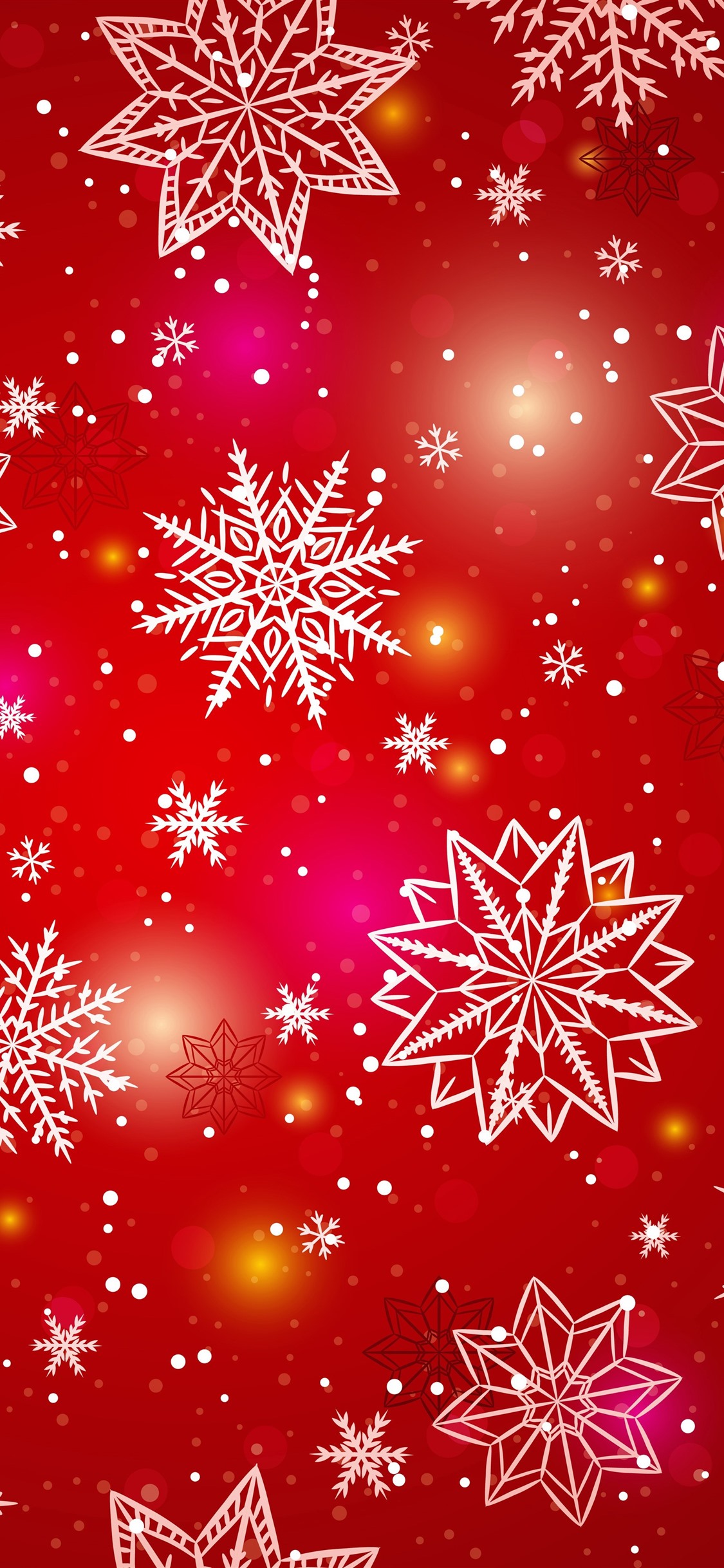 White Snowflakes, Red Background 1125x2436 IPhone 11 Pro XS X Wallpaper, Background, Picture, Image