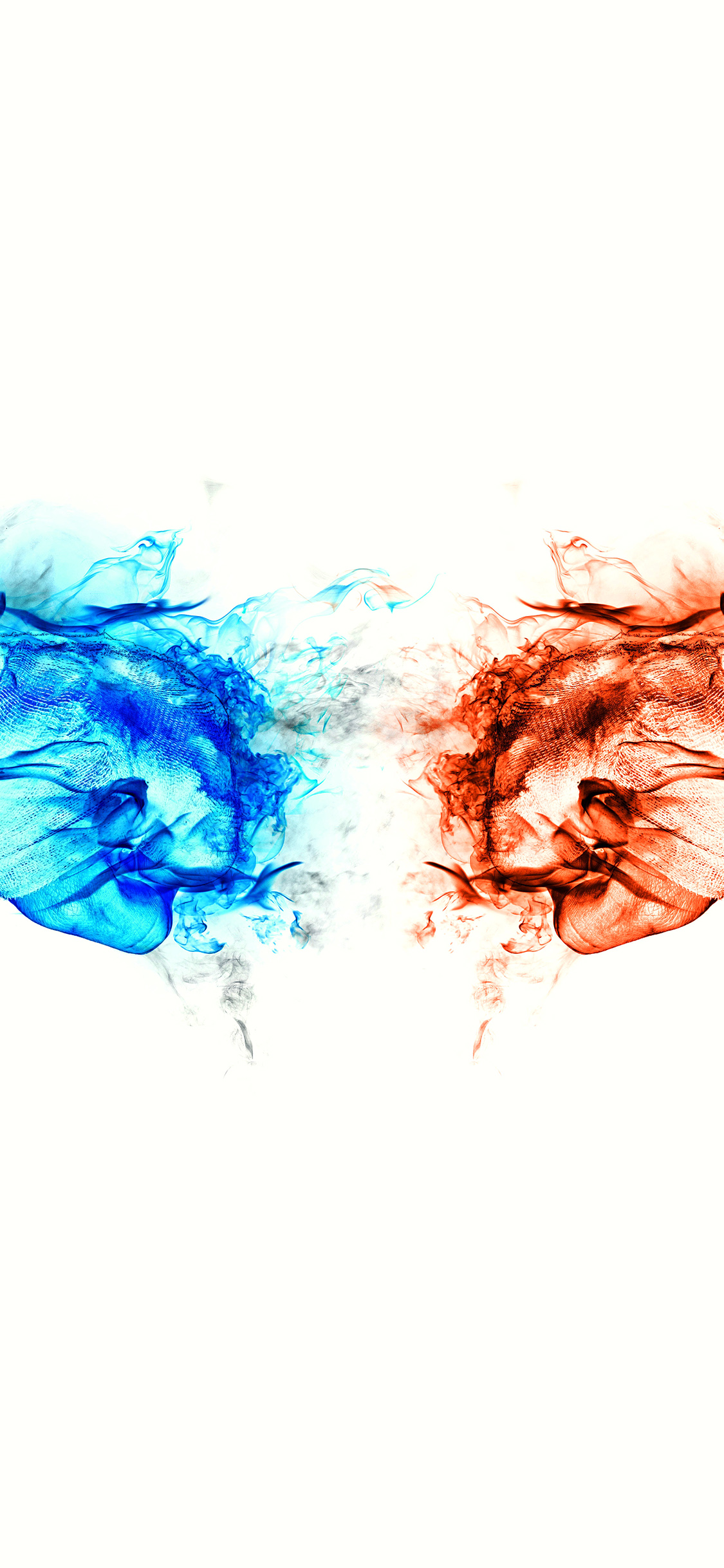 iPhone X wallpaper. cold fire white art illustration blue red pattern