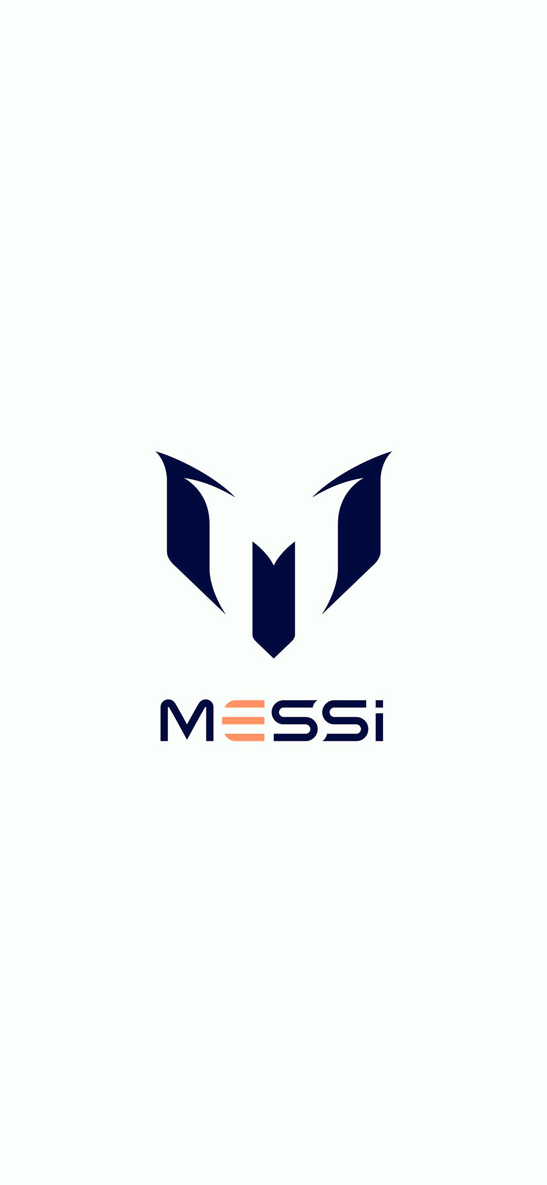 iPhone X wallpaper. messi logo art minimal white