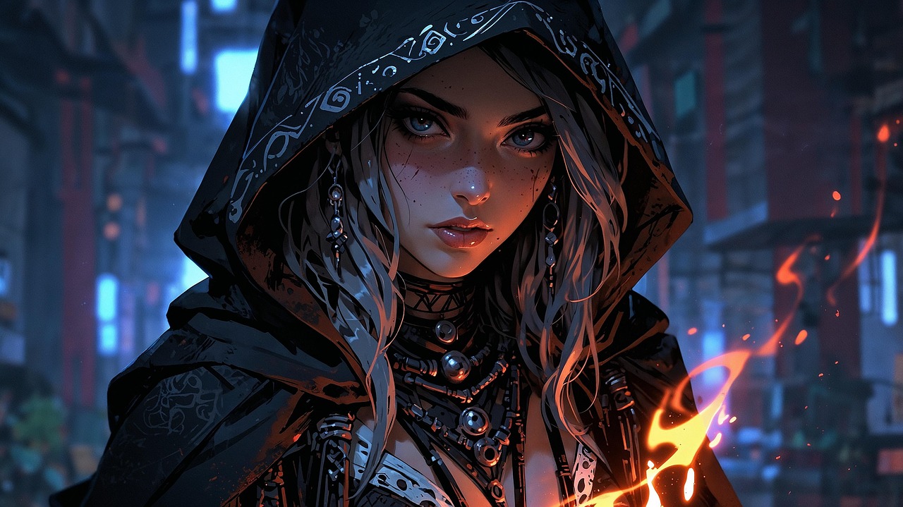 Download Woman Dark Energy Wallpaper. Royalty Free Stock Illustration Image