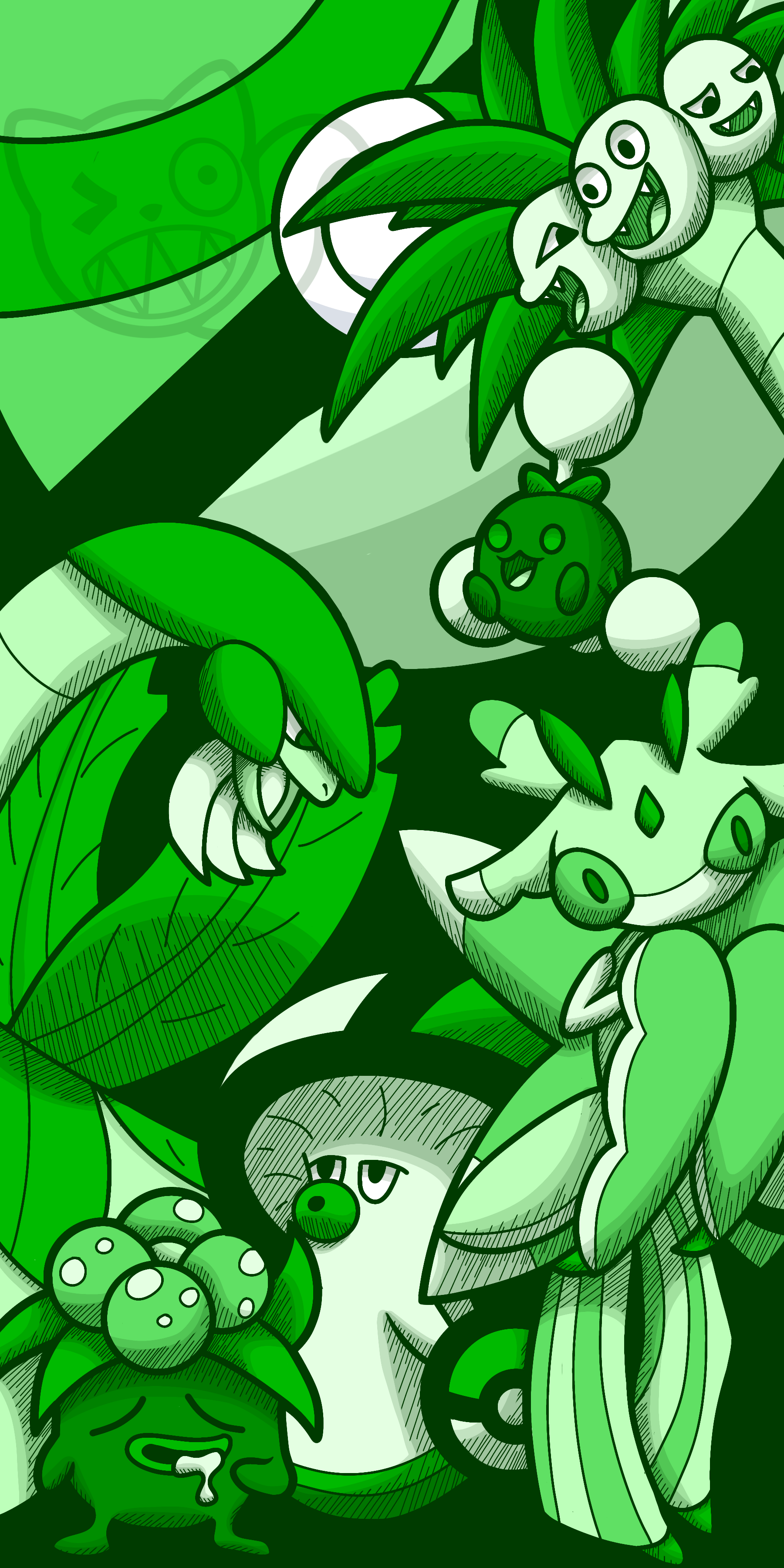 Grass Type Themed Phone Wallpaper. Free to use, just don't repost it or claim it as your own, thanks :)