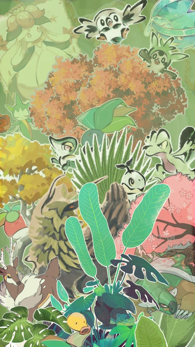 Grass type pokemon. Grass type pokemon, Cute pokemon wallpaper, Grass pokémon