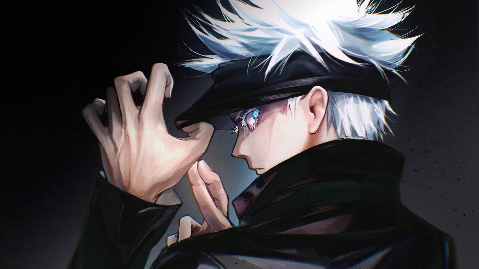 White Hair Satoru Gojo Black Dress HD Jujutsu Kaisen Wallpaper