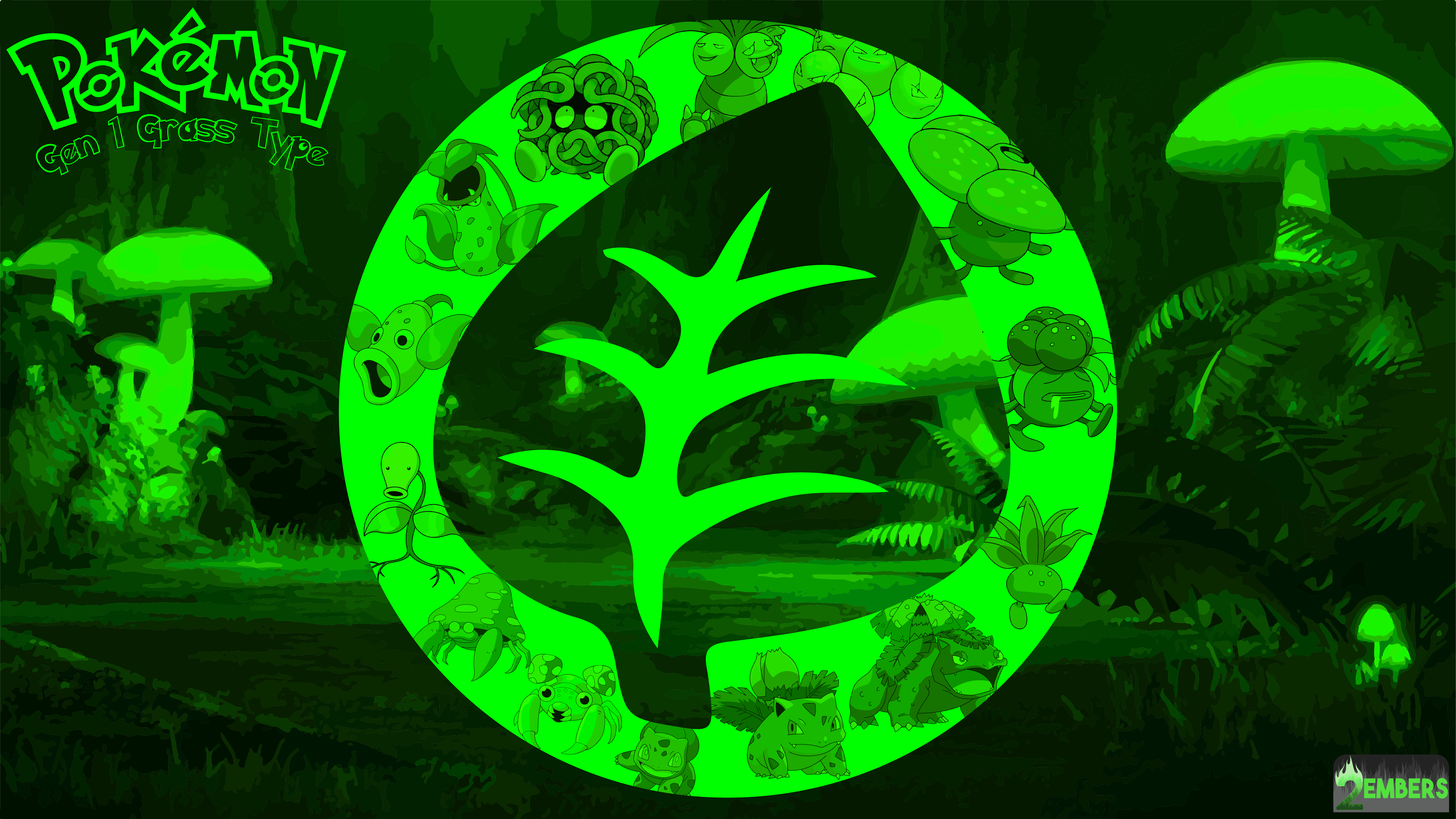 OC) Pokemon (Gen 1) Grass Type: Computer Wallpaper + Mobile Wallpaper