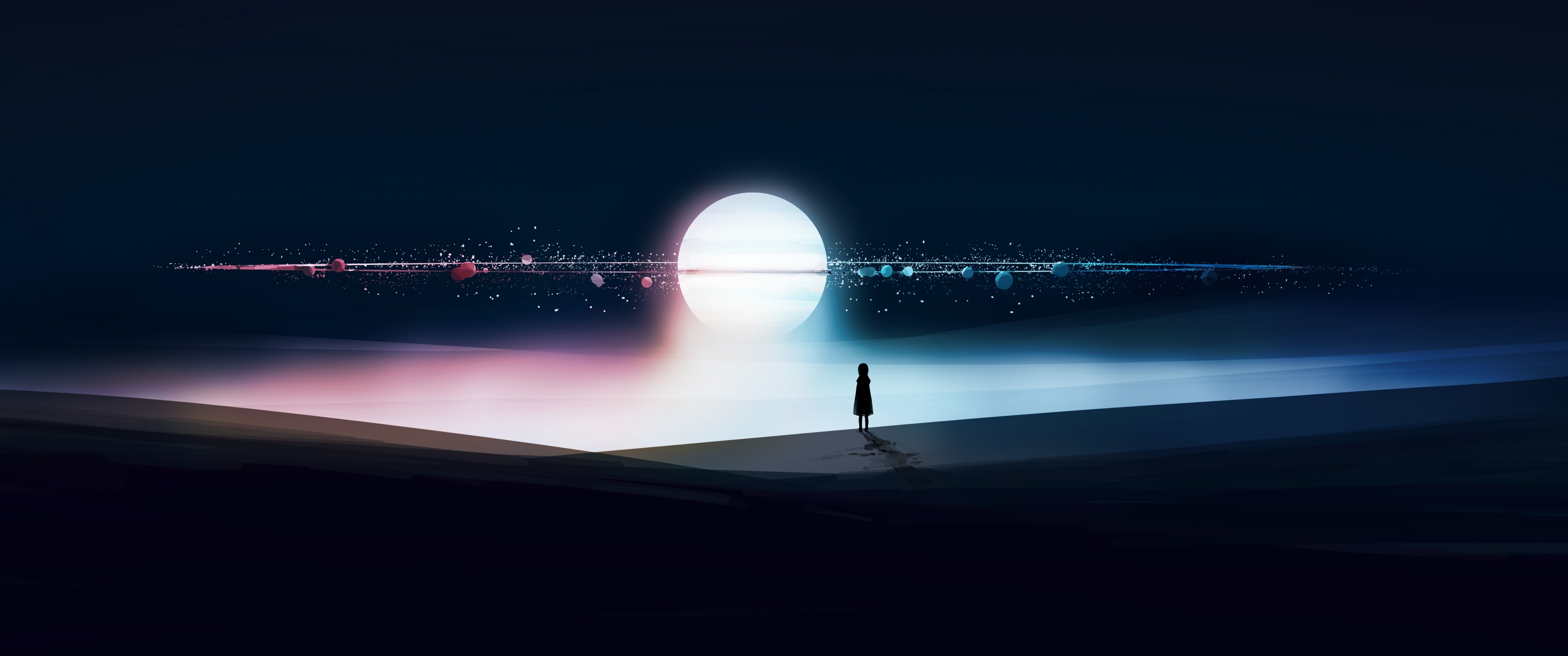 Surreal Wallpaper 4K, Alone, Silhouette, Orbit, Dream