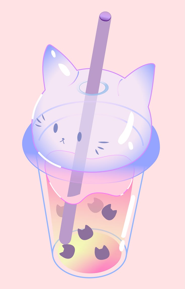Cute Boba Tea Kitty
