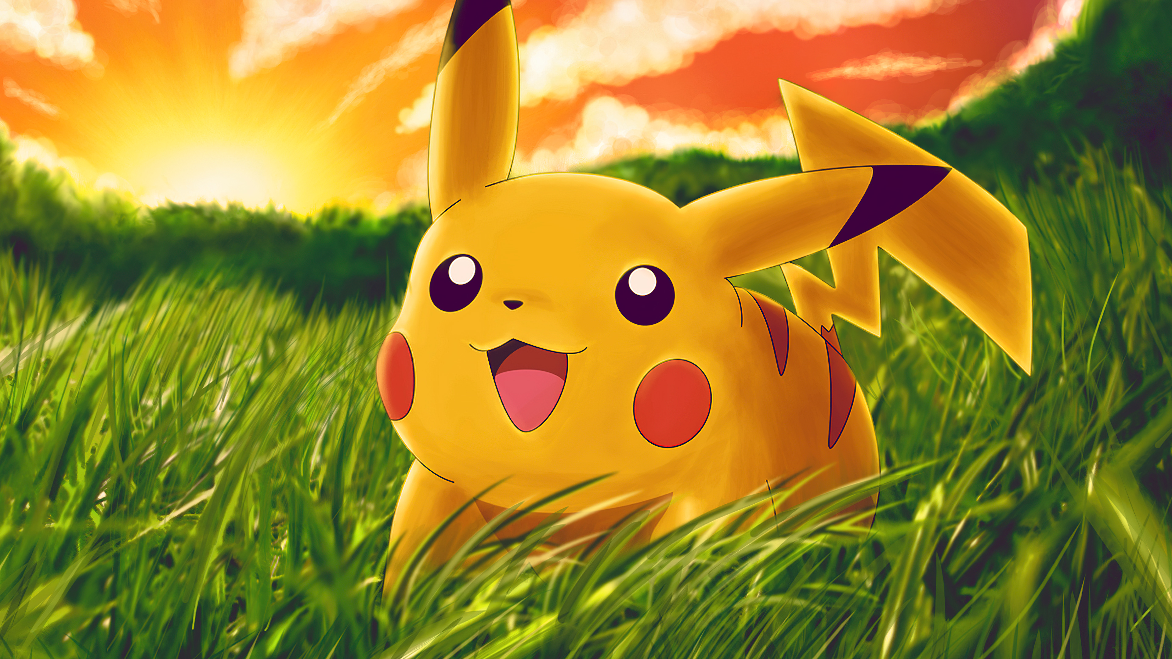 Pikachu Wallpaper 4K, Adorable, Pokemon, Cartoon