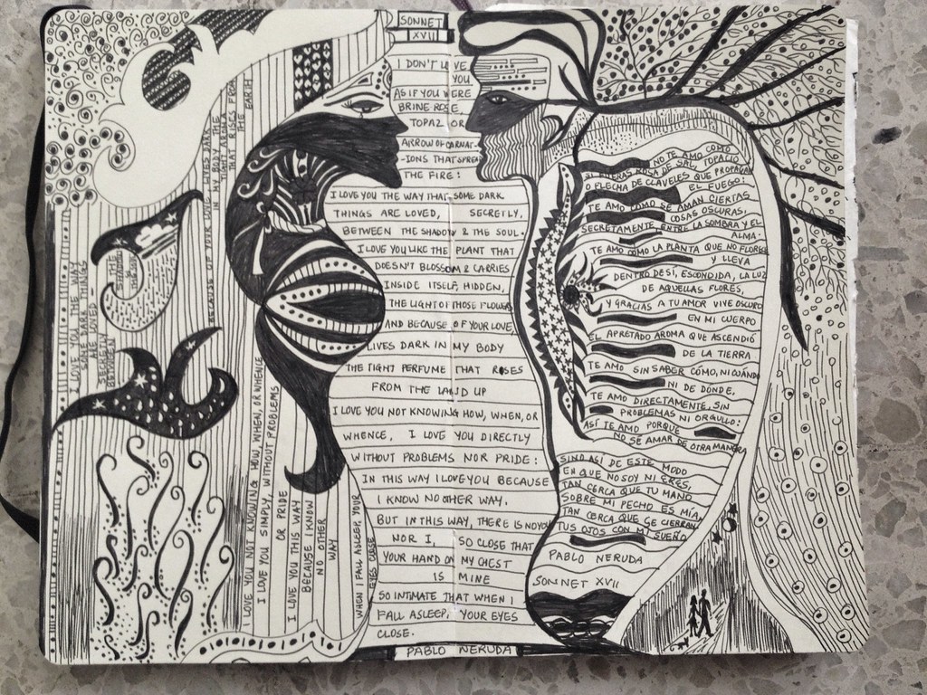 Pablo Neruda's Sonnet XVII illustrated :). Pablo Neruda's S