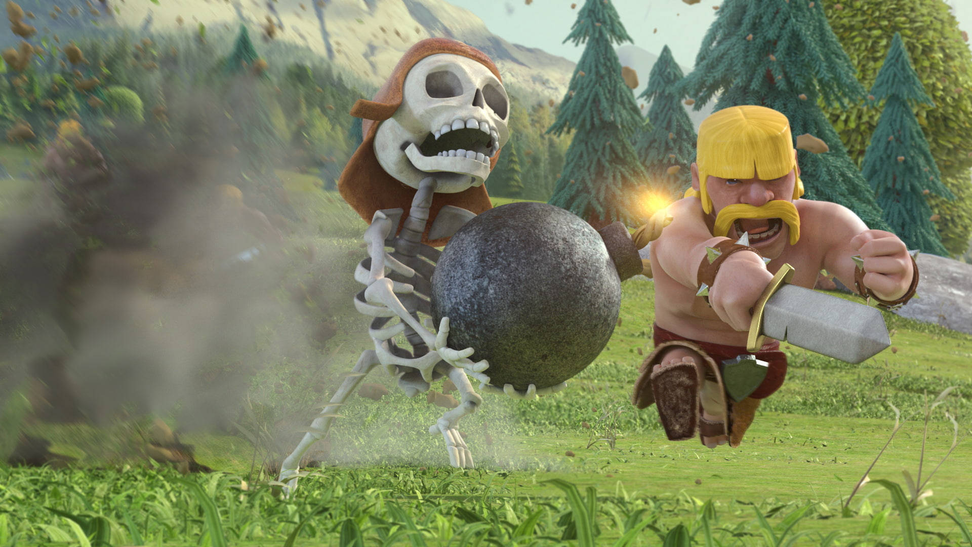 Download Clash Of Clans Wall Breaker Vs Barbarian Wallpaper