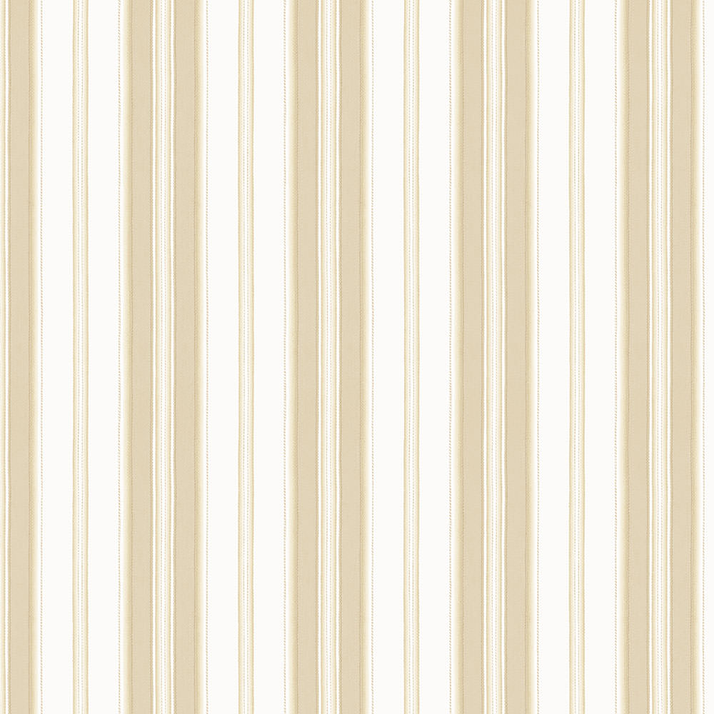 Niceville Heritage Stripe Wallpaper Beige / White / Metallic Gold