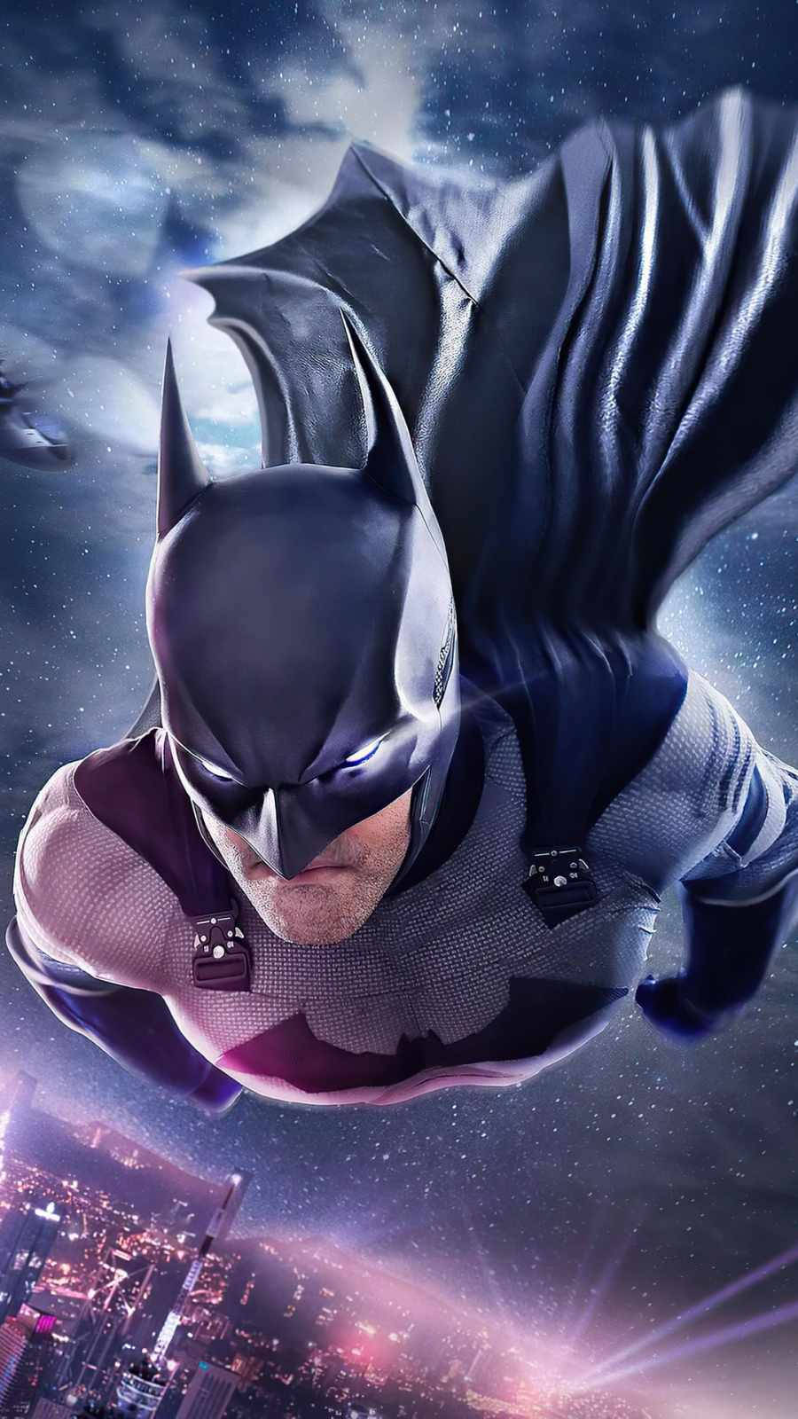 Download Flying Batman Arkham IPhone Close Up Wallpaper