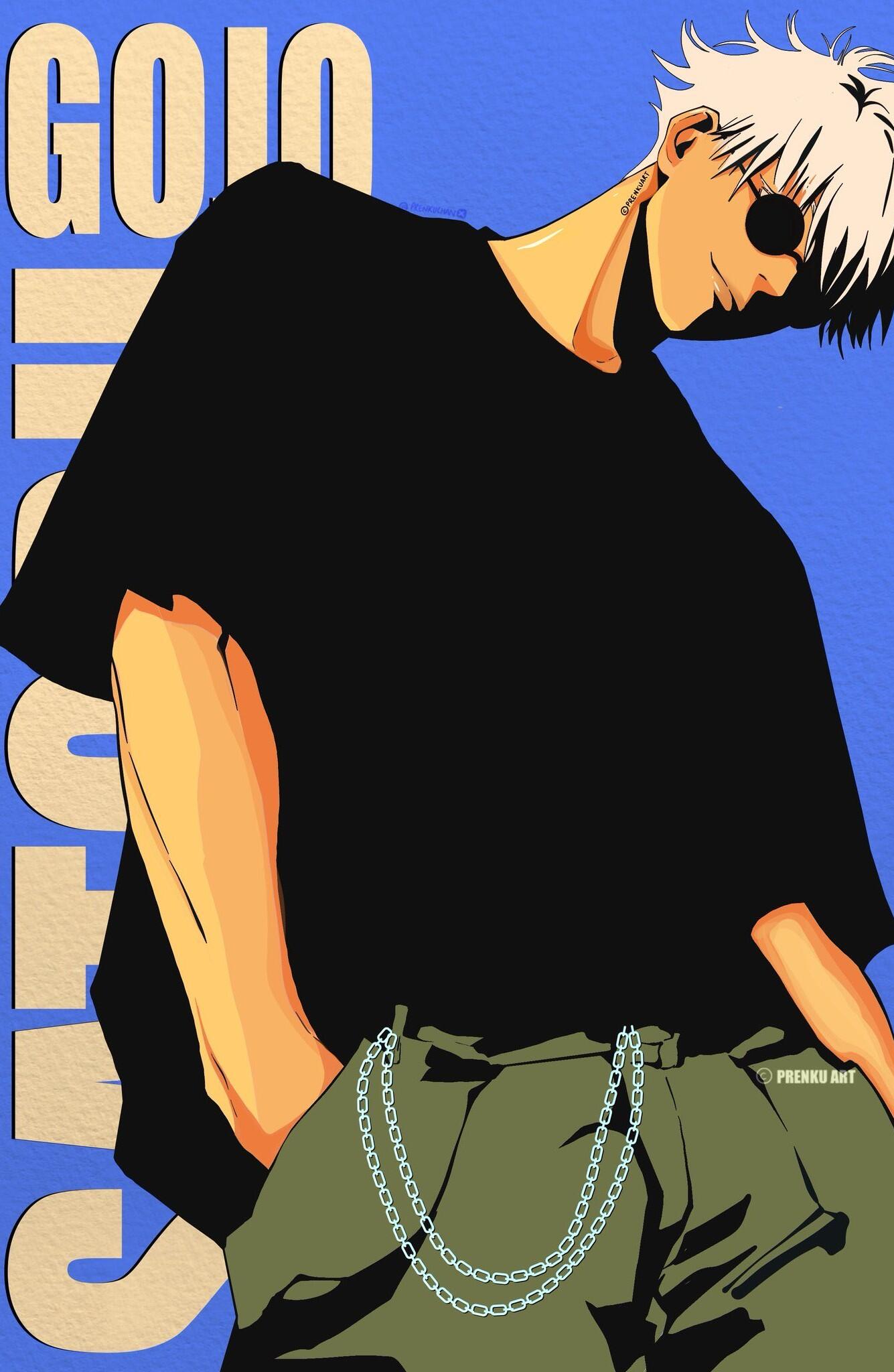 Download Anime Jujutsu Kaisen Satoru Gojo Drip Aura Farming Phone Wallpaper