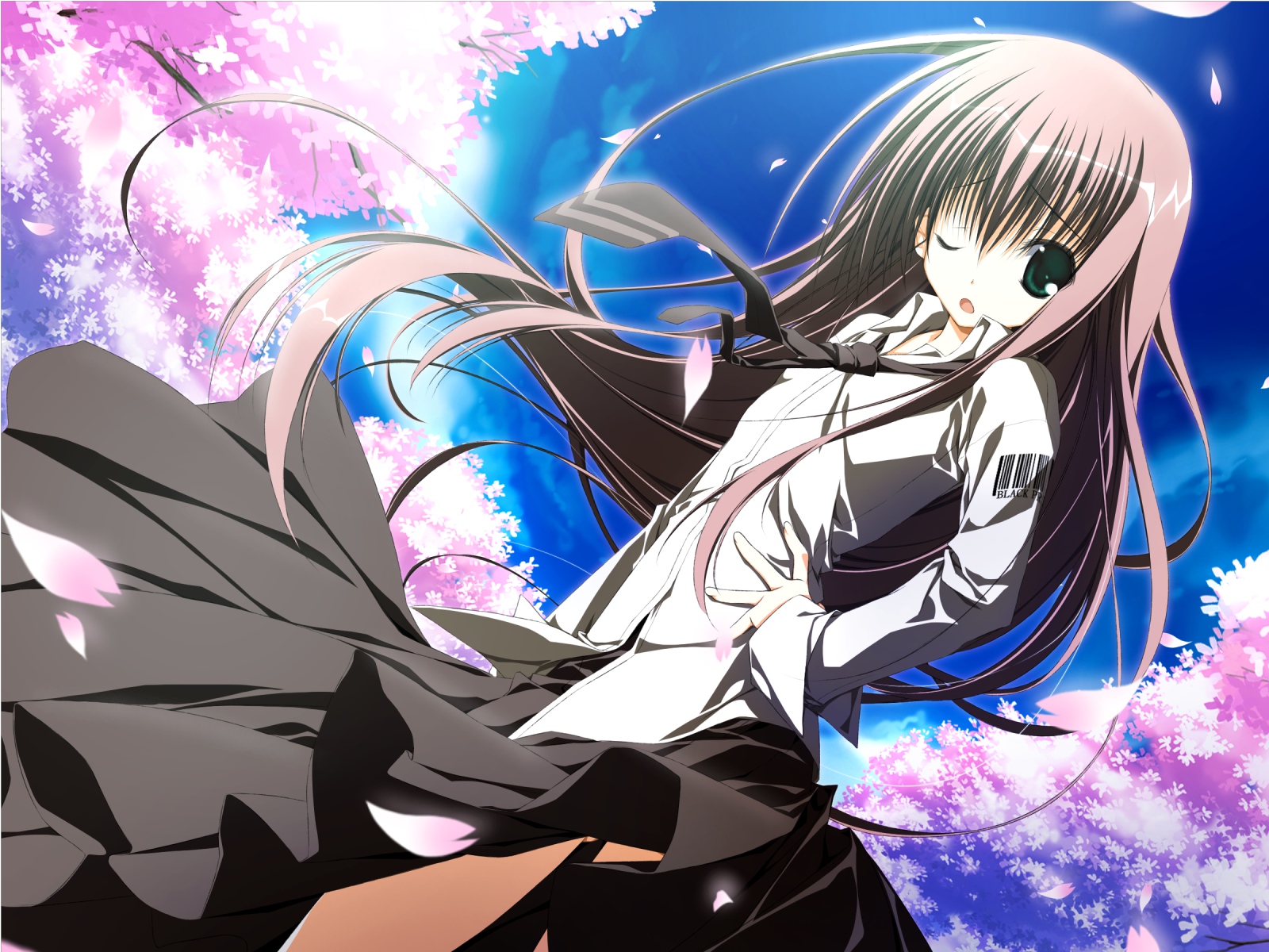 game cg long hair makura natsume ai sakura no uta skirt tagme tie wink. konachan.net.com Anime Wallpaper
