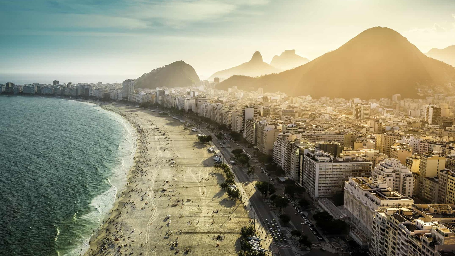 Aerial View Of Beach Brazil Cityscape Rio De Janeiro HD Travel Wallpaper