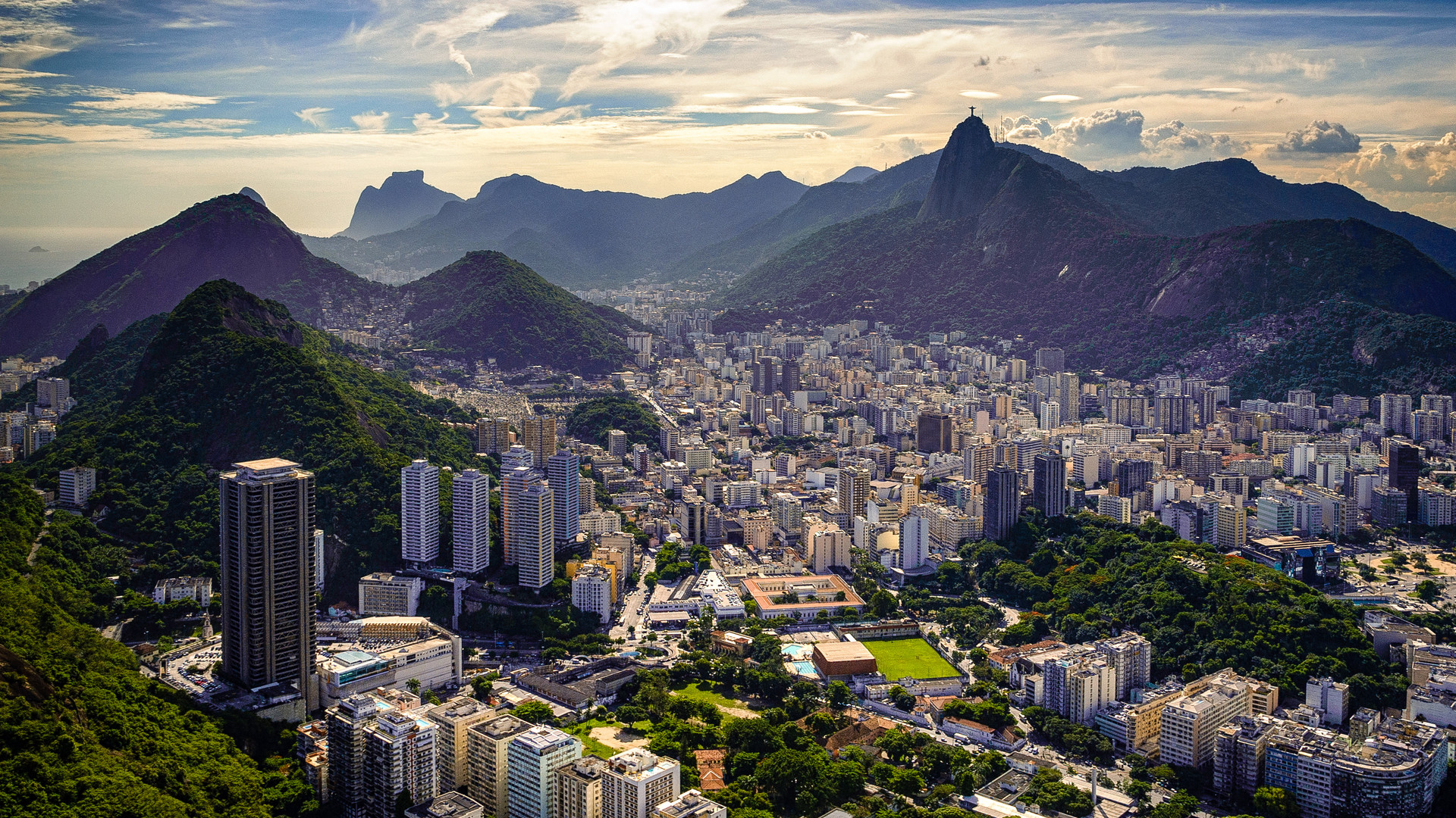 Rio De Janeiro Brazil Cityscape Buildings Mountains HD Travel Wallpaper