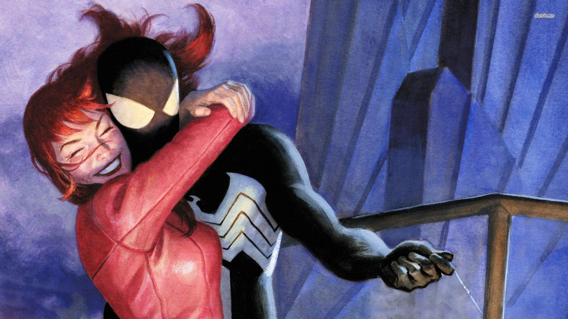 Spiderman and his girlfriend Desktop wallpaper 640x480