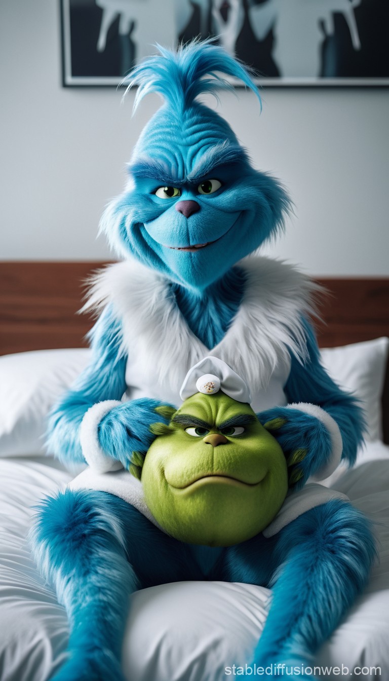 happy blue grinch after a knee surgery Prompts. Stable Diffusion Online