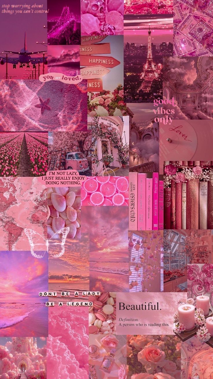Pink and Purple Glitter Wallpaper Collage
