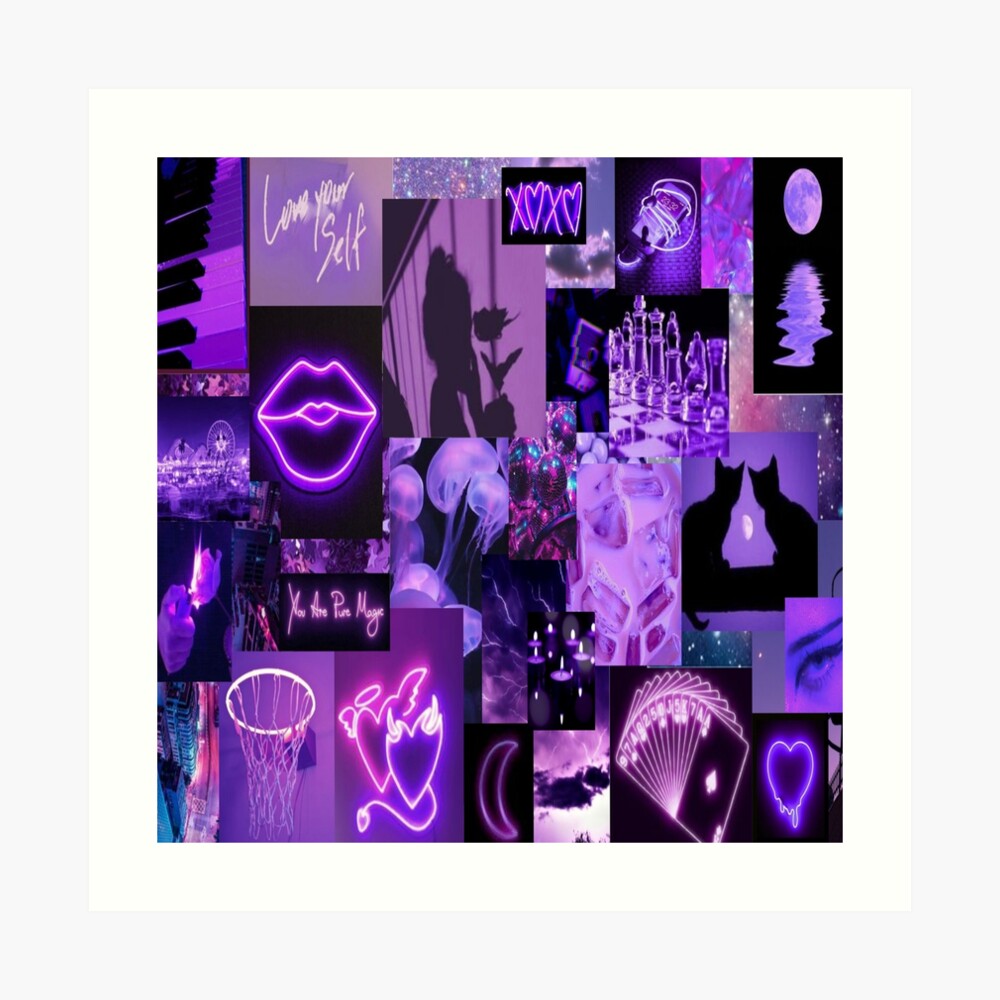 Purple Aesthetic Collage Art Board Print