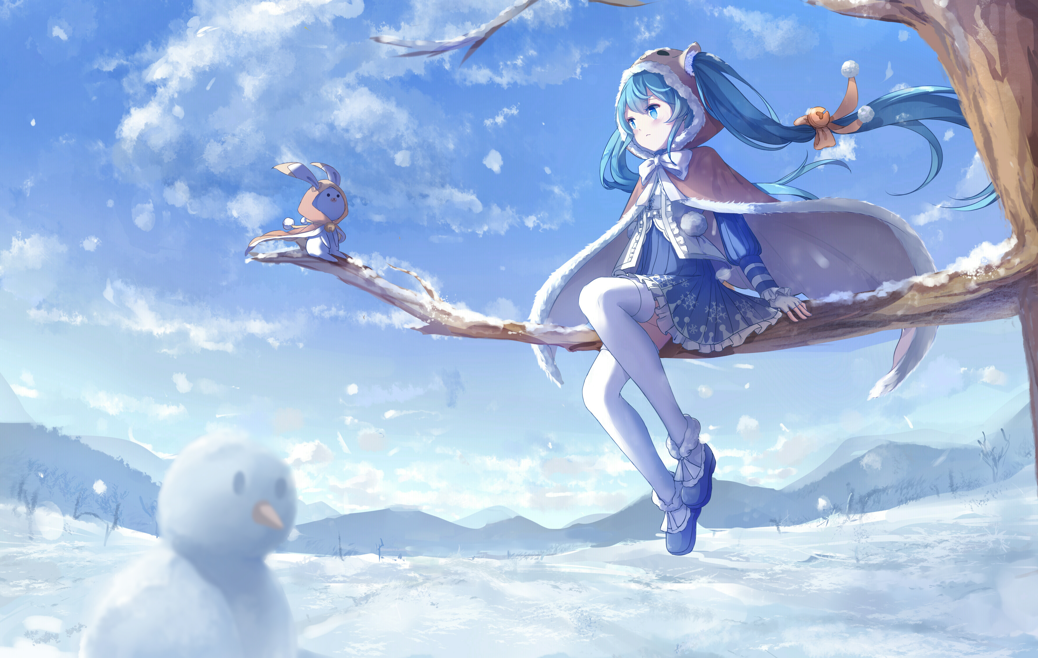Hatsune Miku Winter Dreams Wallpaper by 樾月