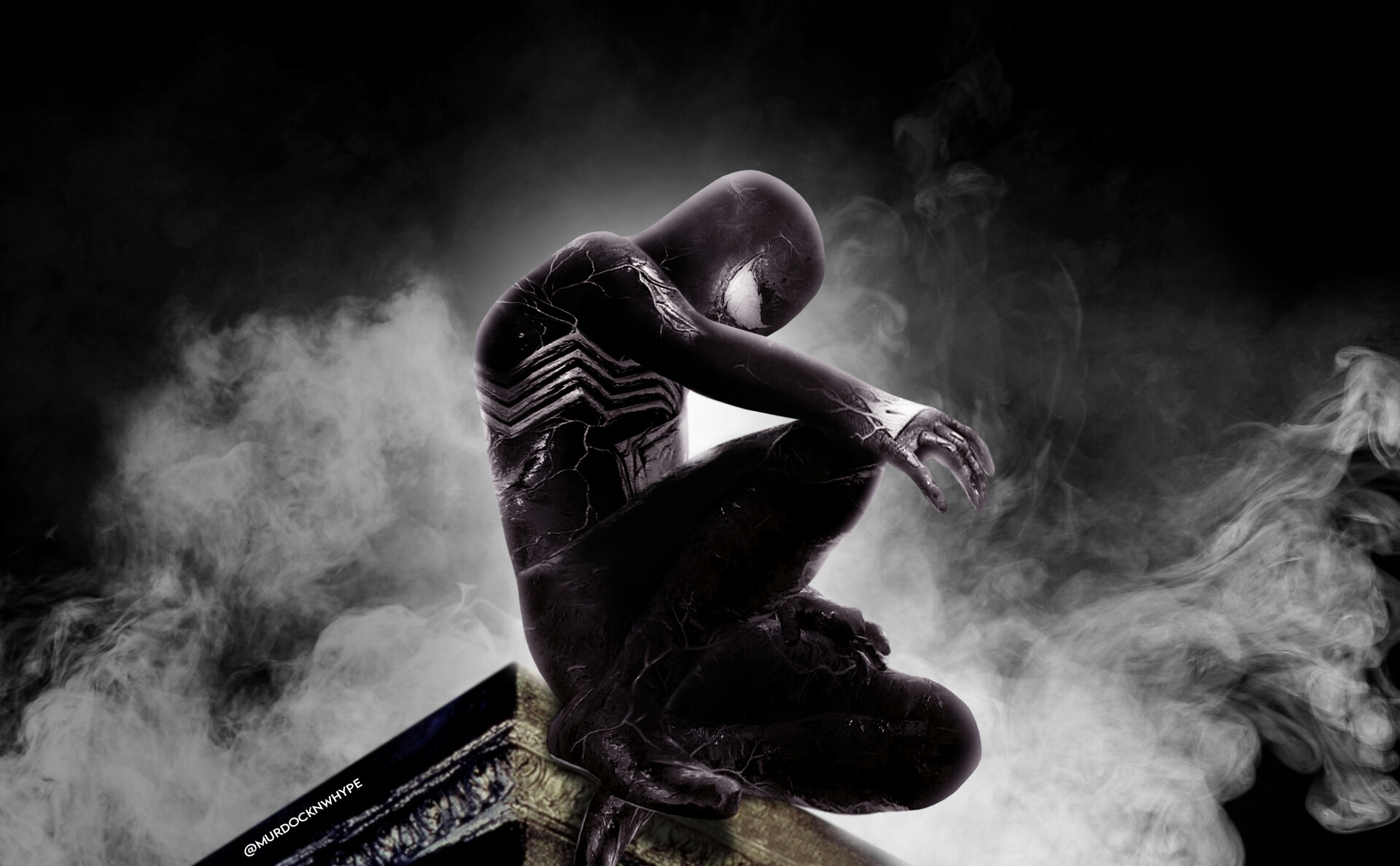 Tom Holland Spider Man With The Black Suit Venom (MCU) / Poster