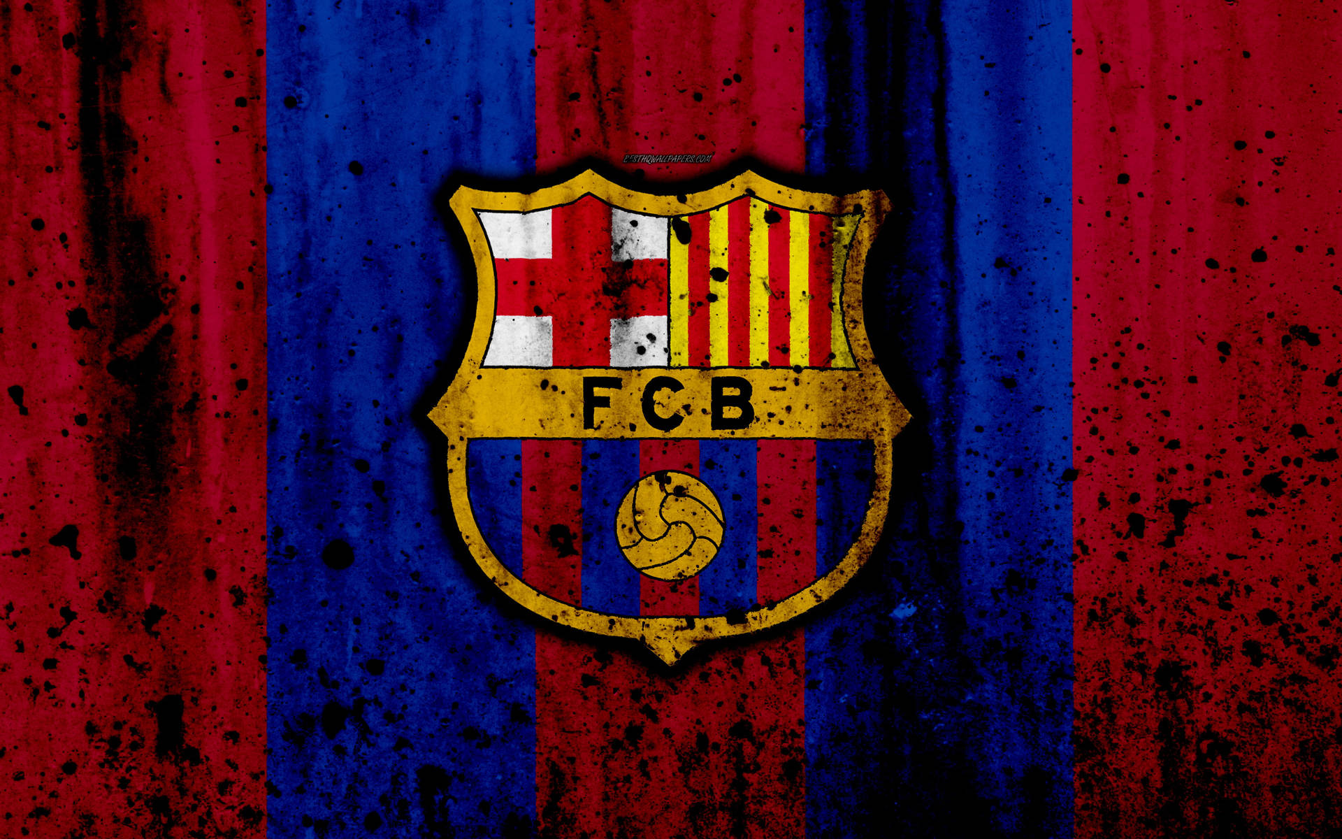 Download Barcelona Logo With Black Splatter Wallpaper