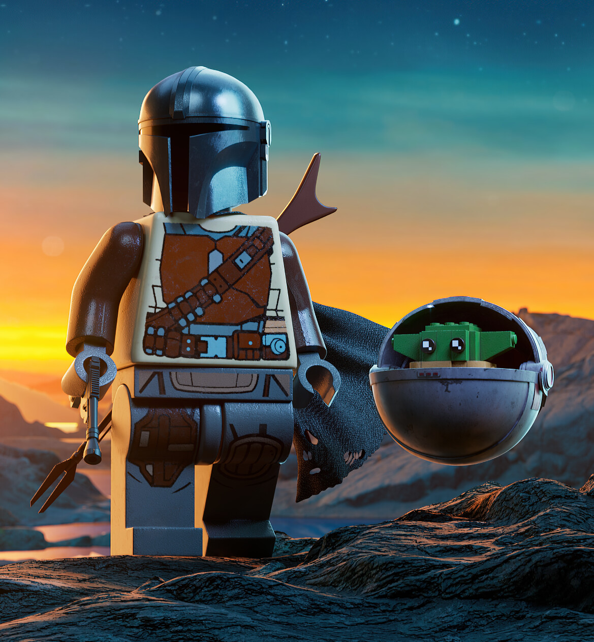 Wallpaper Yoda Santa Lego Mandalorian Lego Baby Yoda And Mando Baby Yoda Brickheadz