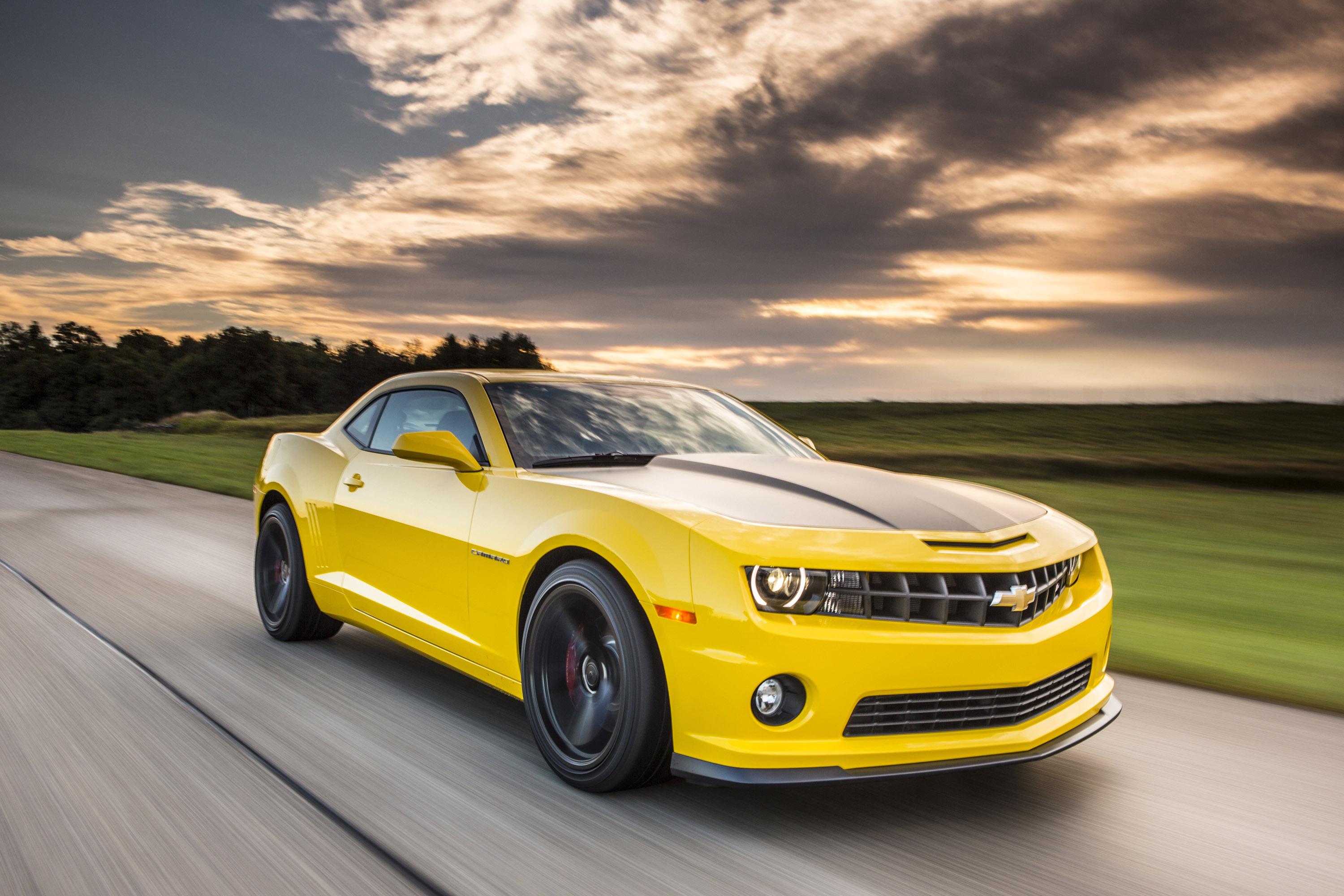 Wallpaper Yellow Chevrolet Camaro on Road During Daytime, Background Free Image