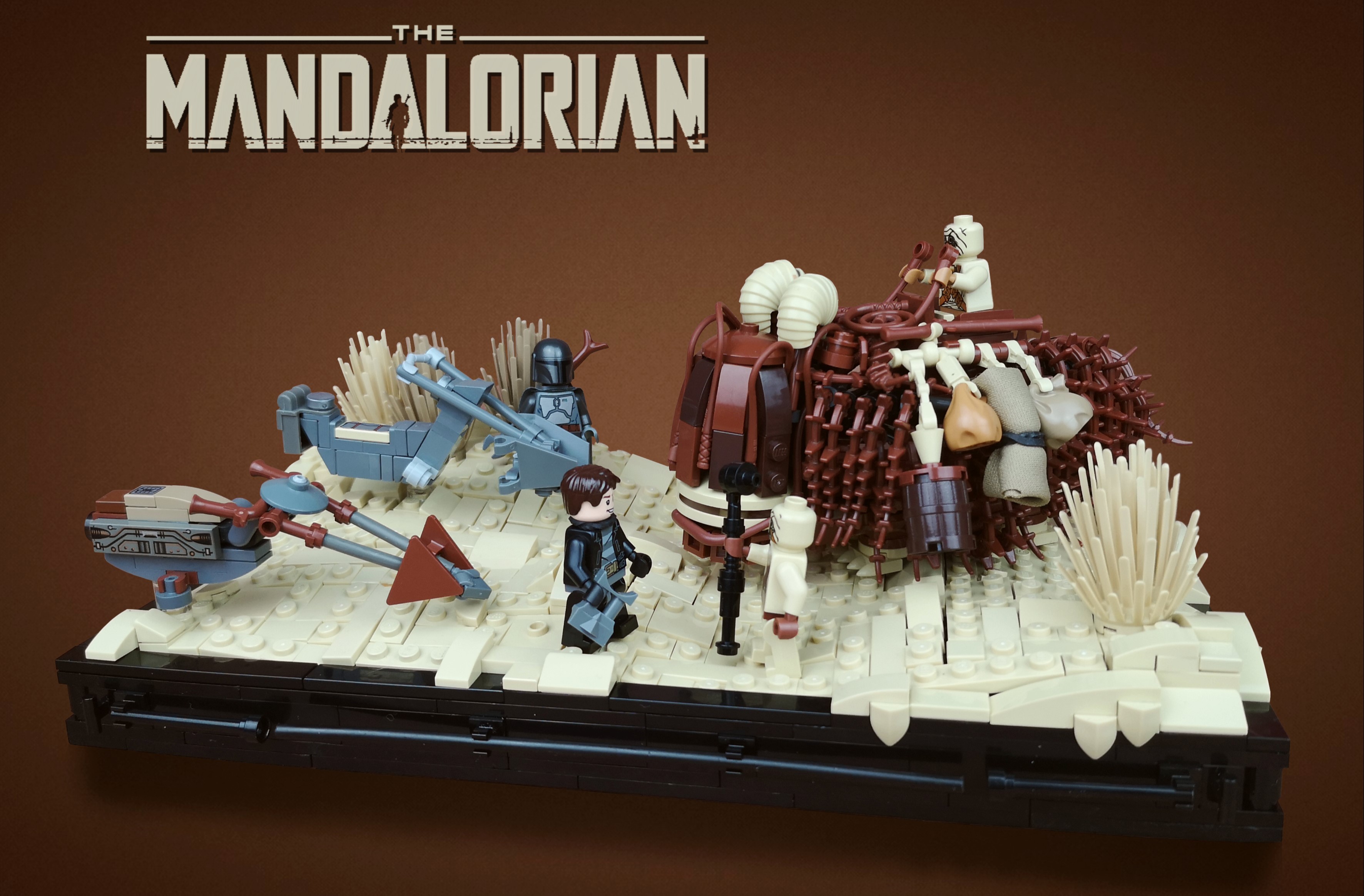Desktop wallpaper: Products, Lego, The Mandalorian (Character), The Mandalorian (Tv Show), Toro Calican, Tusken Raider 4K free download for PC. 492753