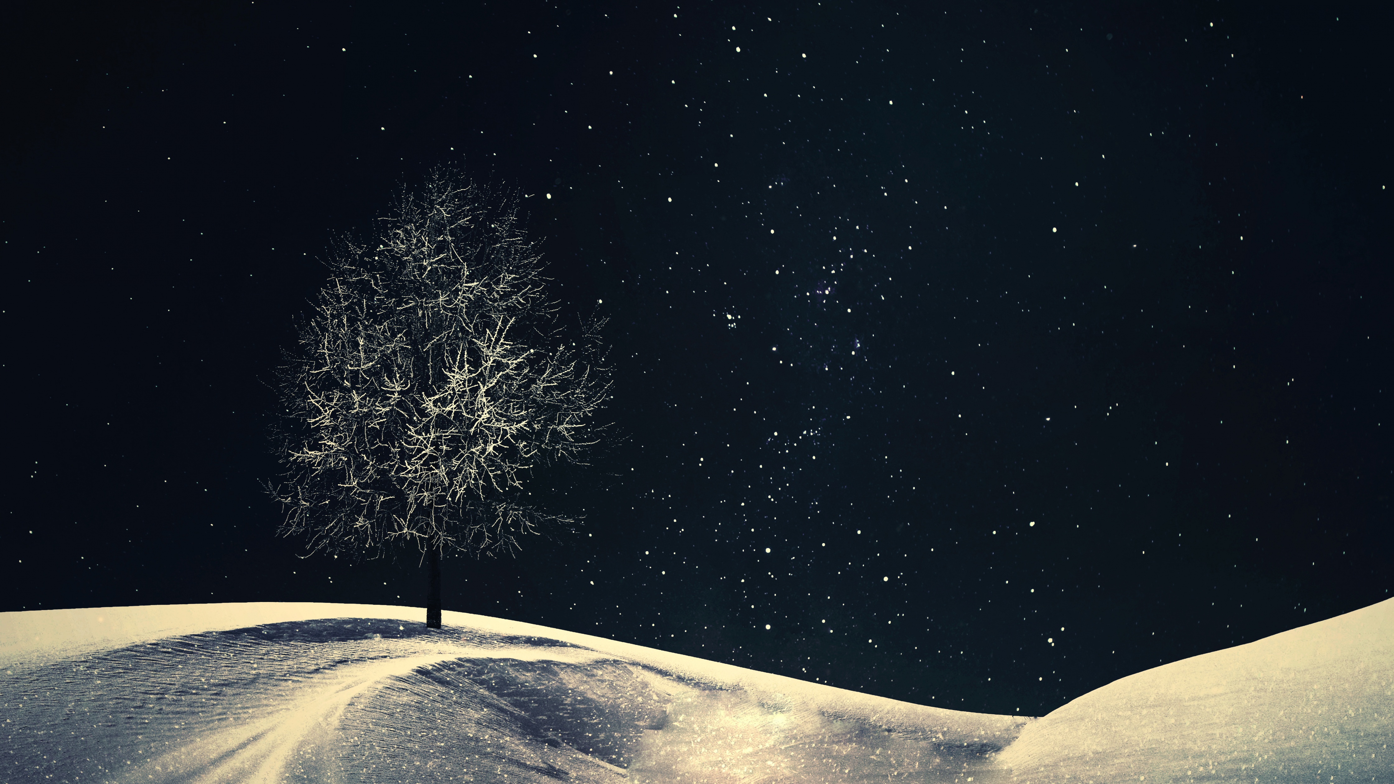 Minimalist Winter Night Sky Wallpapers - Wallpaper Cave