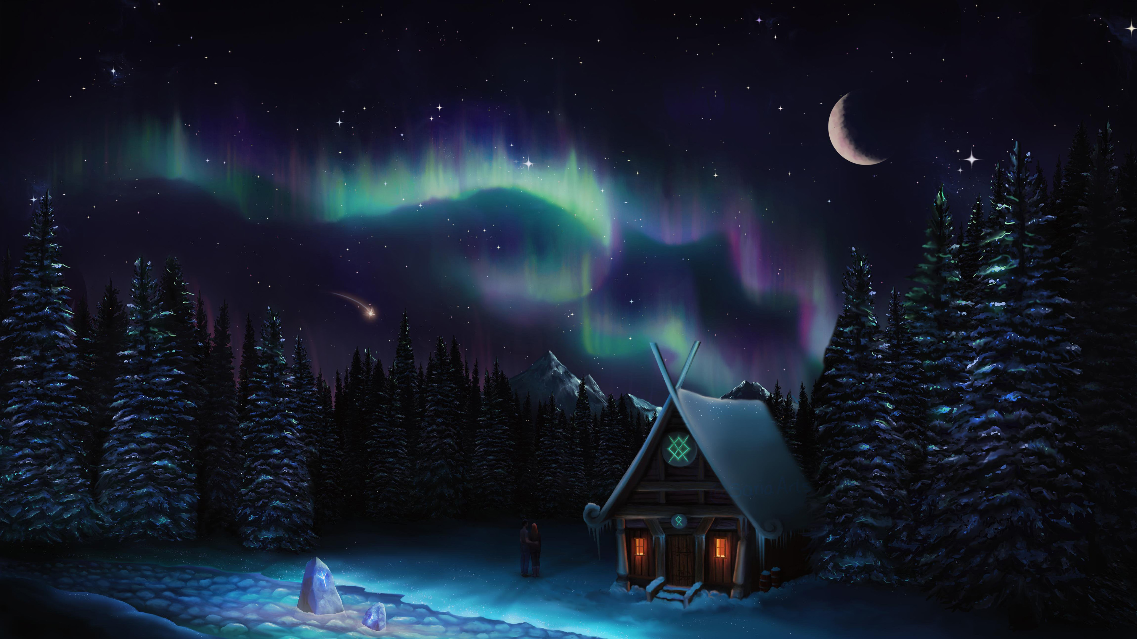 Minimalist Winter Night Sky Wallpapers - Wallpaper Cave