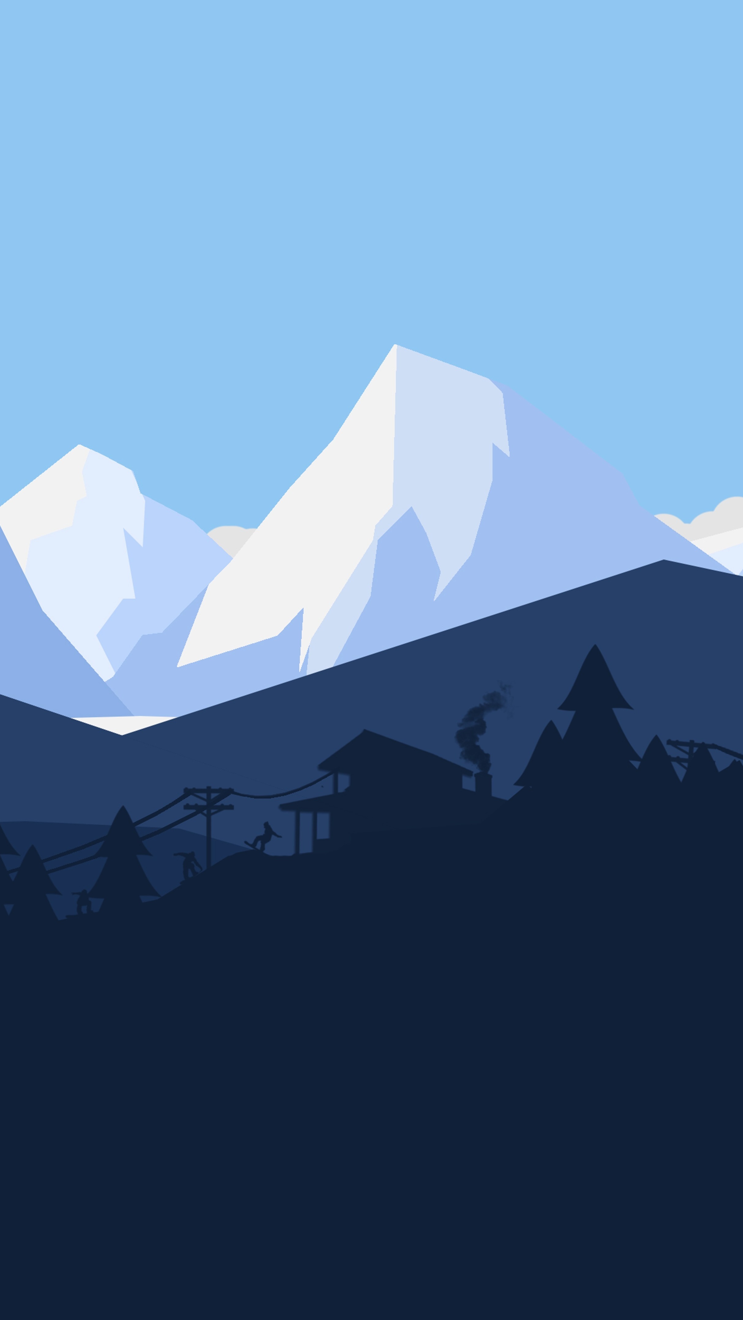 Minimalistic winter landscape