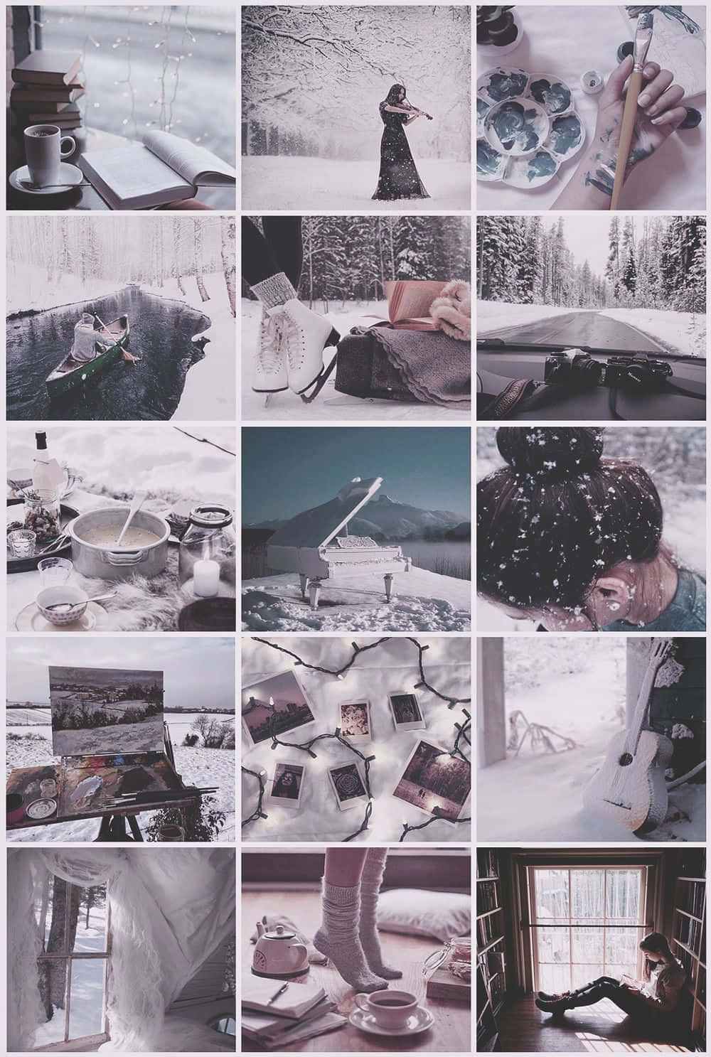 Download Enjoy the winter season with this cozy aesthetic collage. Wallpaper