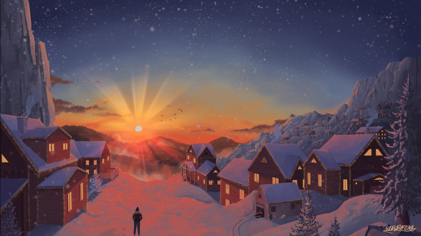 Minimalist Winter Night Sky Wallpapers - Wallpaper Cave