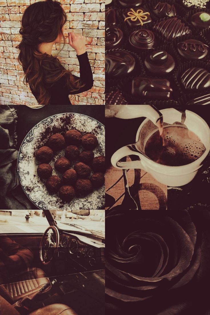 Truffle Chocolates Coffee Aesthetic collage