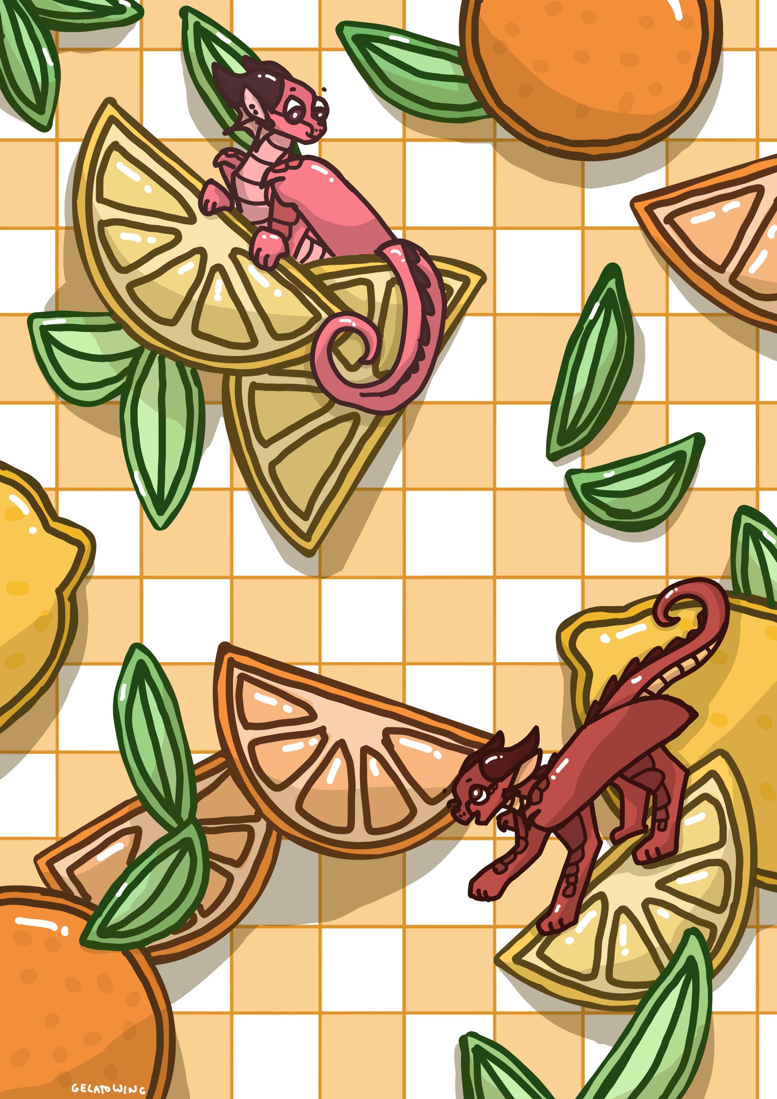 Made a new background for my phone featuring a RainWing and SkyWing! Took me almost 2 hours lol! Thoughts?