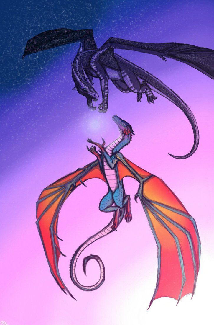 Wings Of Fire Fanart. - Bottom: Queen Glory, RainWing. -Top: Deathbringer, Nightwing. Here Is The Finished Product - Farencry.com Art Pr