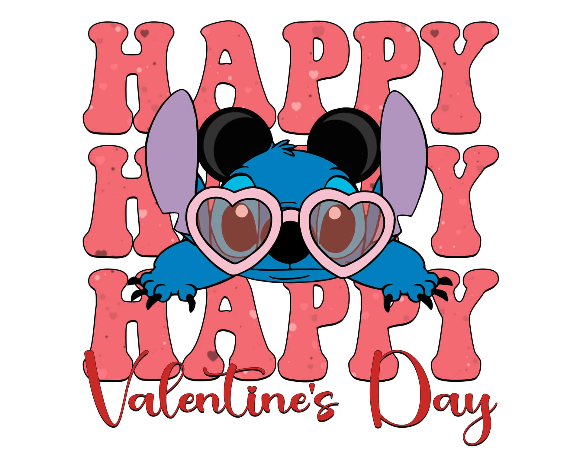 Download Stitch Valentines Day Celebration Wallpaper