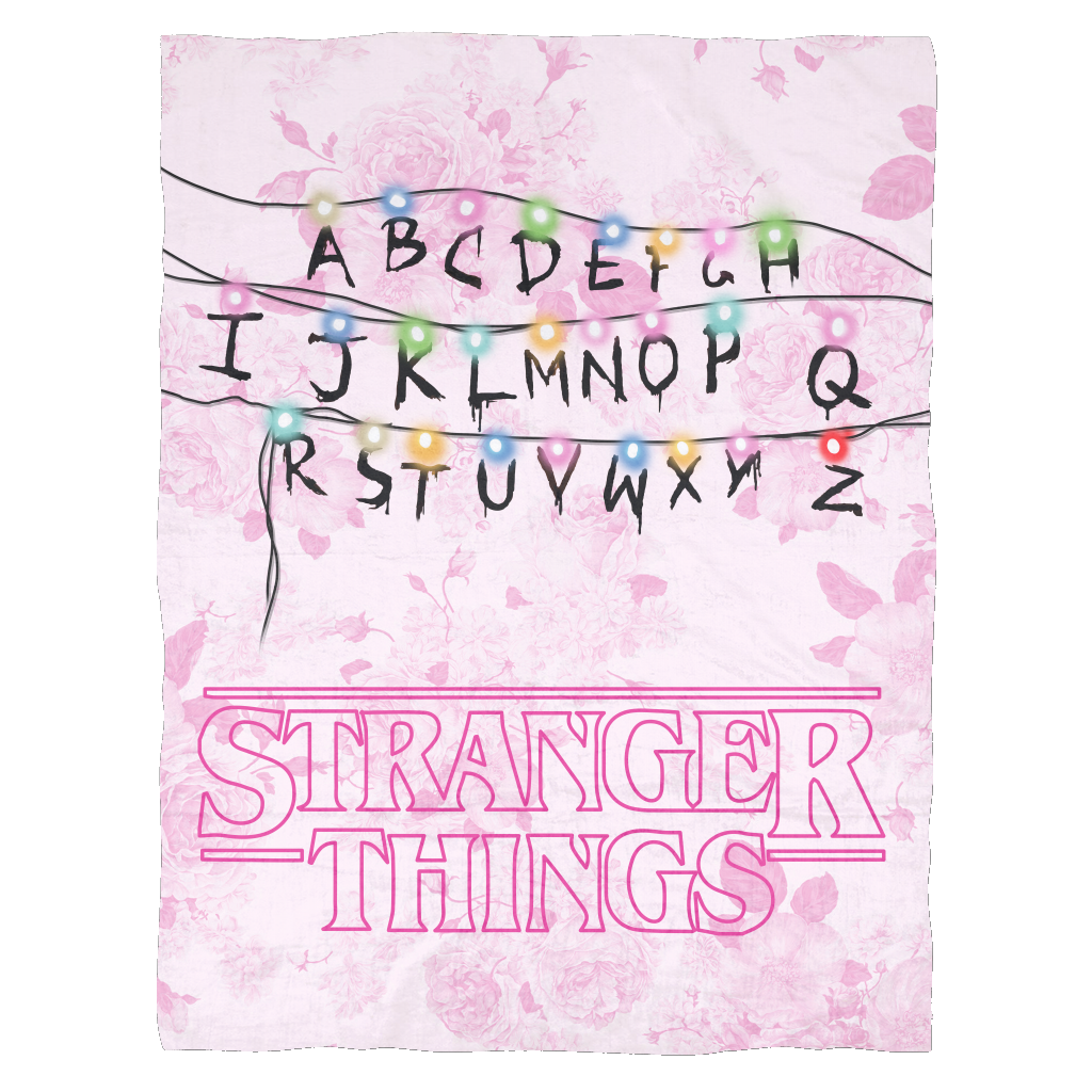 Stranger Things Lights & Letters Ultra Soft Plush Fleece Blanket Verti