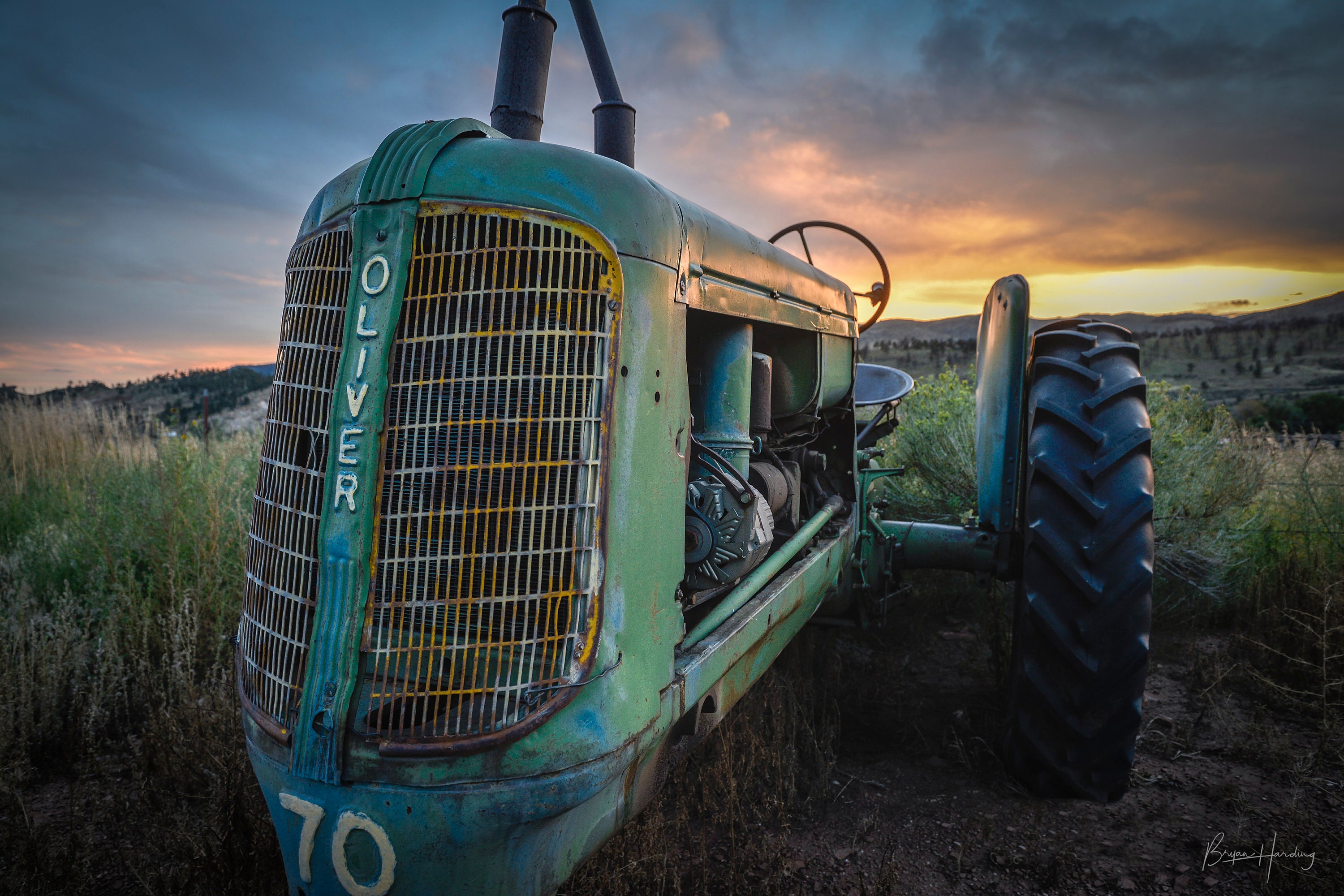 Oliver Tractor Photo: Vintage Farmhouse Wall Art, Colorado Canvas