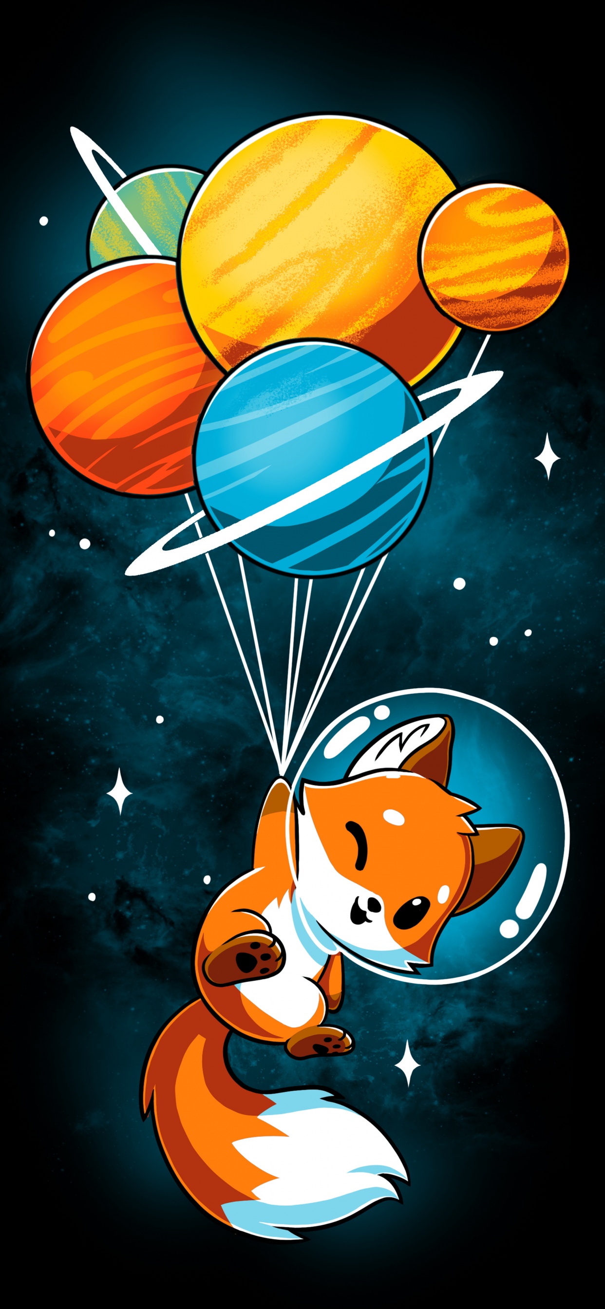 Fox Wallpaper 4K, Astronaut, Planets, Solar system