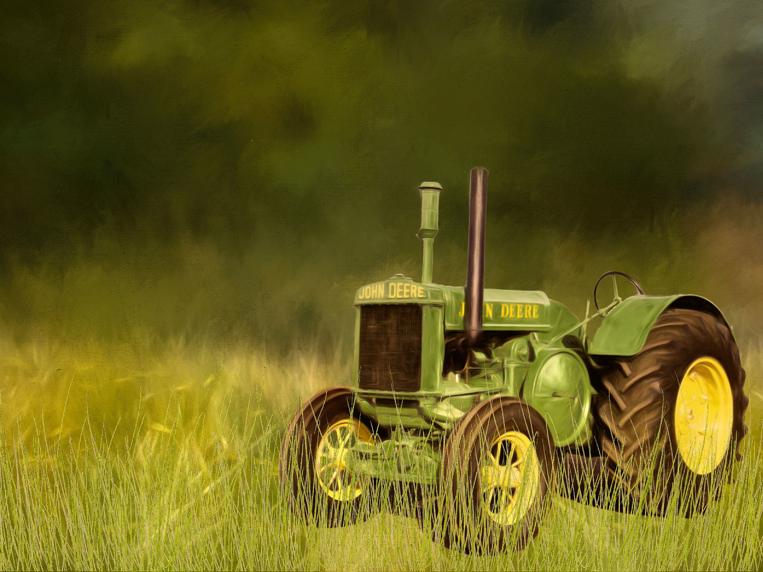 Vintage John Deere Tractor Fabric